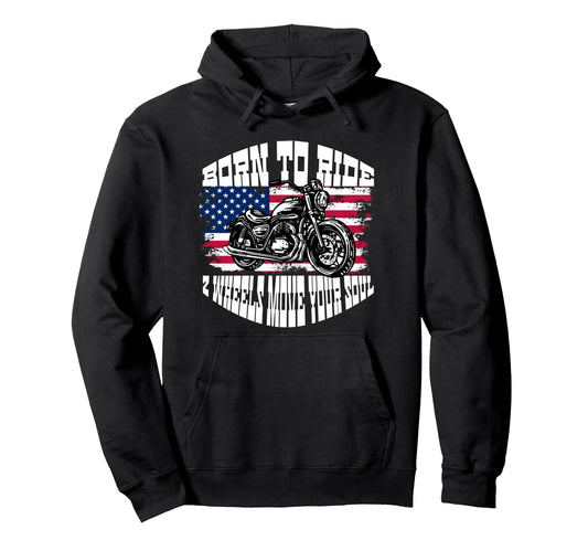Biker Dad American Us Flag Motorcycle Hoodie - Streetwear Style Unisex - T-Shirt, Sweatshirt, Hoodie