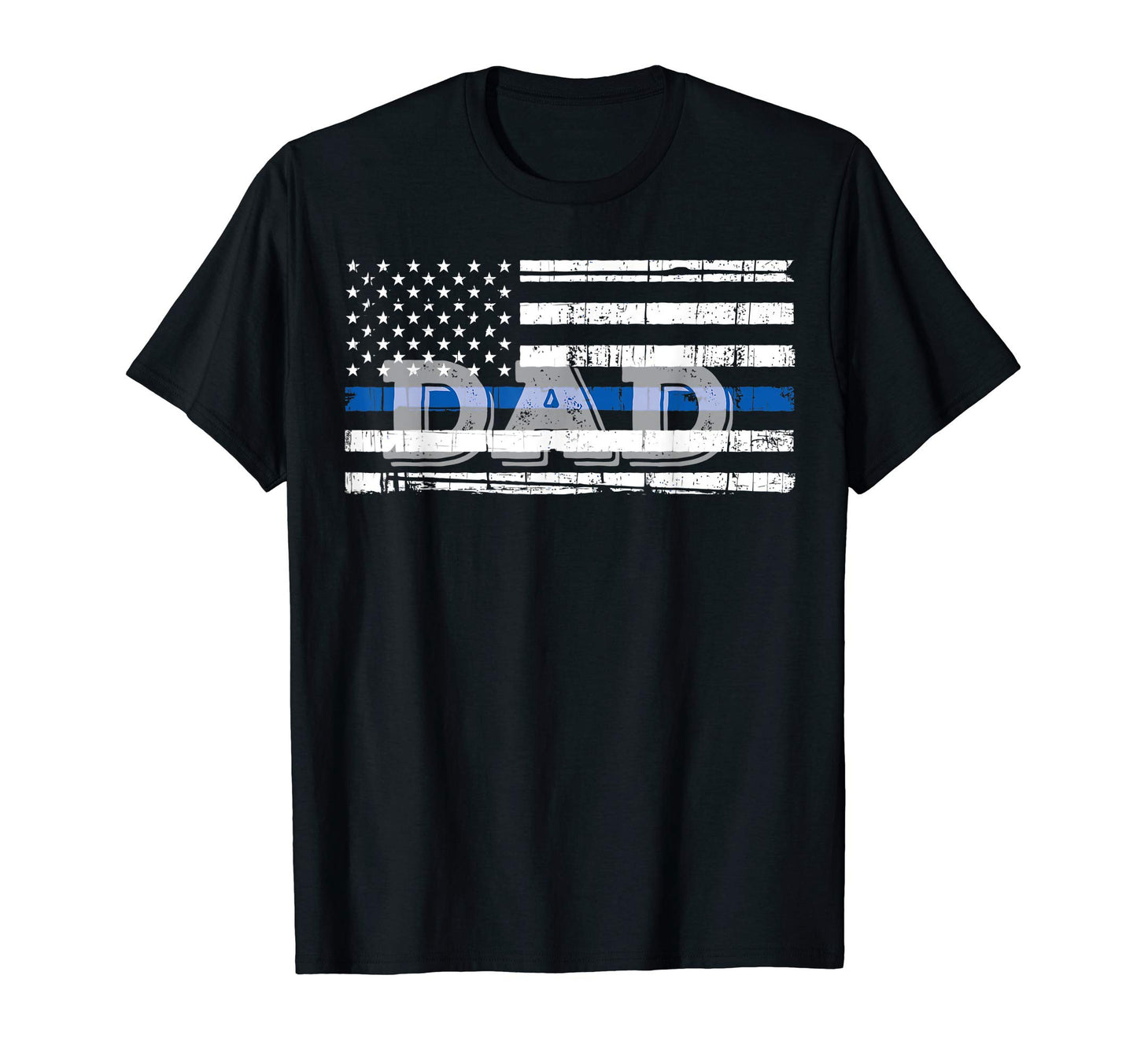 Mens Police Dad Gift American Flag T-Shirt - Fun Novelty Design Men Women - T-Shirt, Sweatshirt, Hoodie