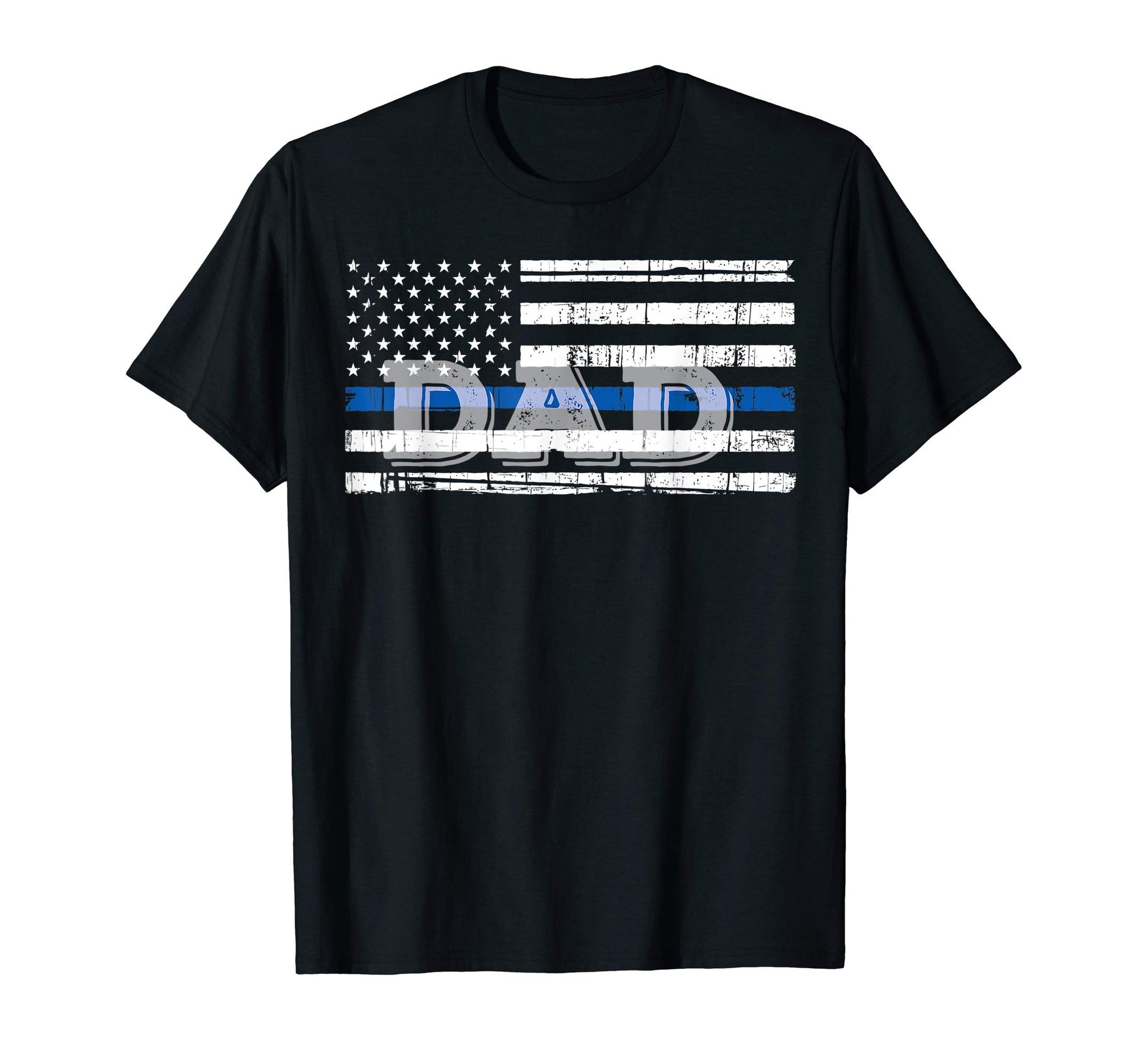 Mens Police Dad Gift American Flag T-Shirt - Fun Novelty Design Men Women - T-Shirt, Sweatshirt, Hoodie
