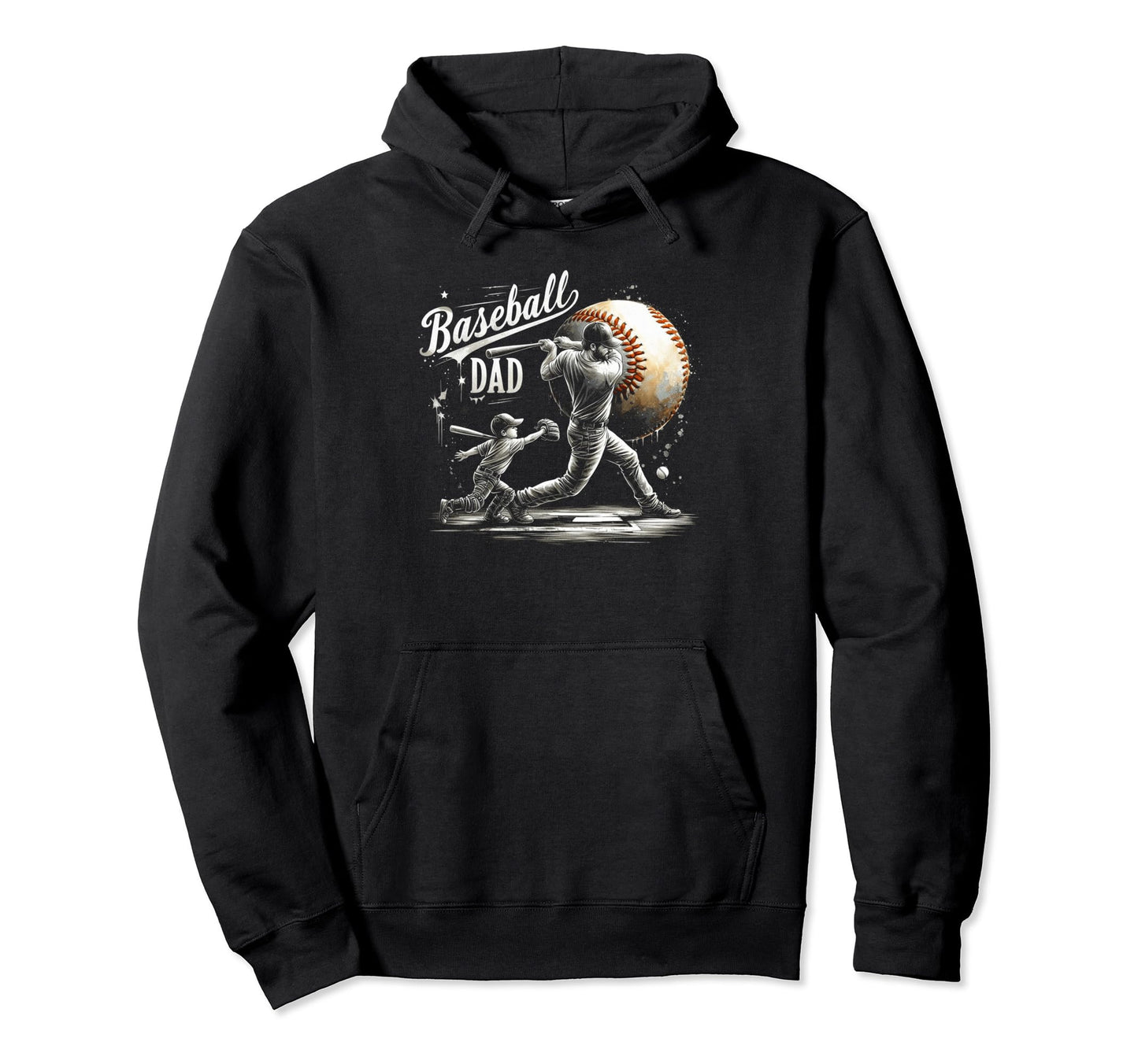 Baseball Dad Fathers Day Hoodie - Minimalist Print Unisex - T-Shirt, Sweatshirt, Hoodie