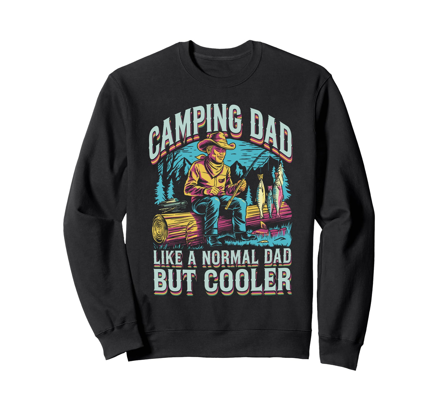 Funny Camping Dad Art Sweatshirt - Aesthetic Graphic for Adults - T-Shirt, Sweatshirt, Hoodie