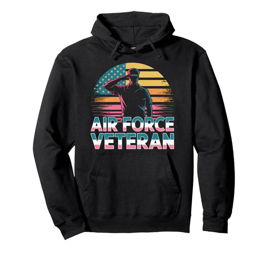 Air Force Veteran Us American Flag Dad Hoodie - Minimalist Print Unisex - T-Shirt, Sweatshirt, Hoodie