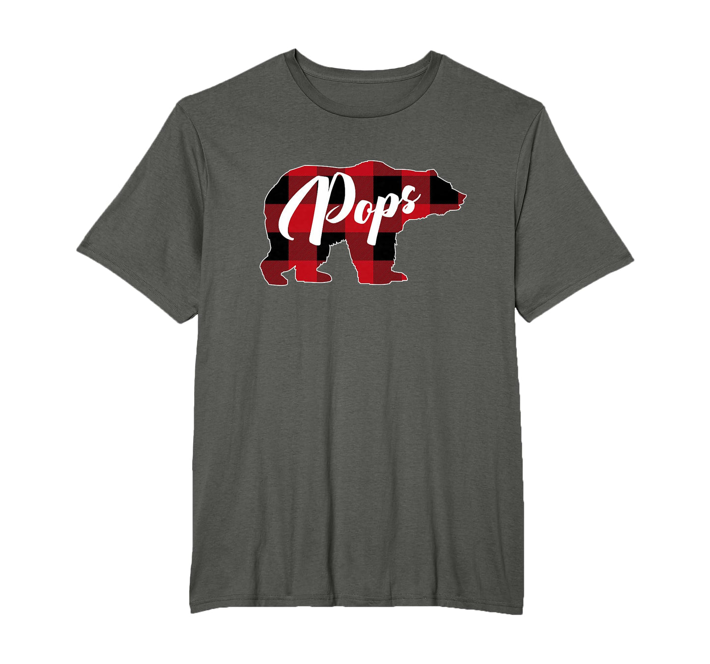Funny Red Plaid Buffalo Bear Pops T-Shirt - Casual Everyday Wear Unisex - T-Shirt, Sweatshirt, Hoodie