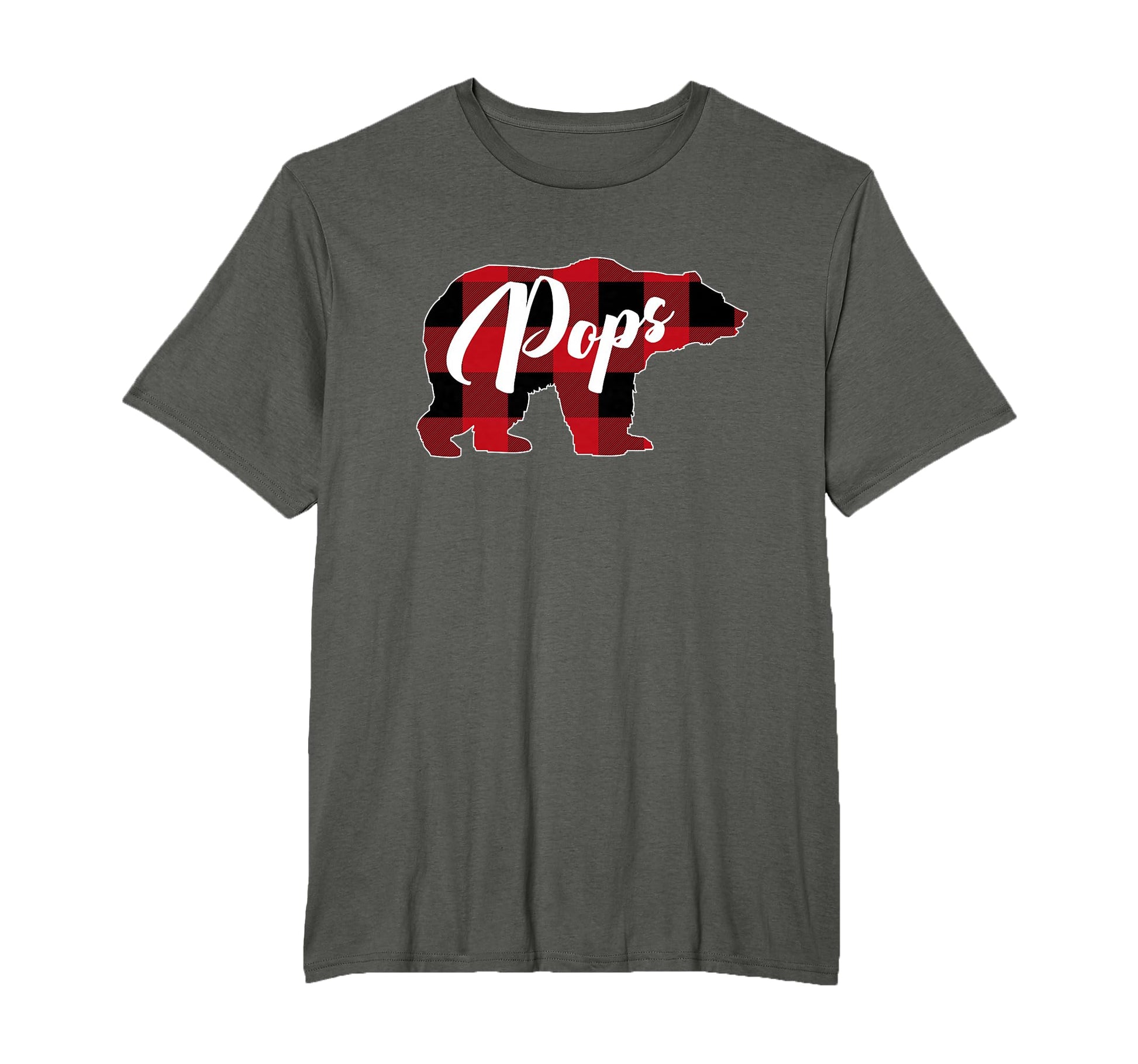 Funny Red Plaid Buffalo Bear Pops T-Shirt - Casual Everyday Wear Unisex - T-Shirt, Sweatshirt, Hoodie