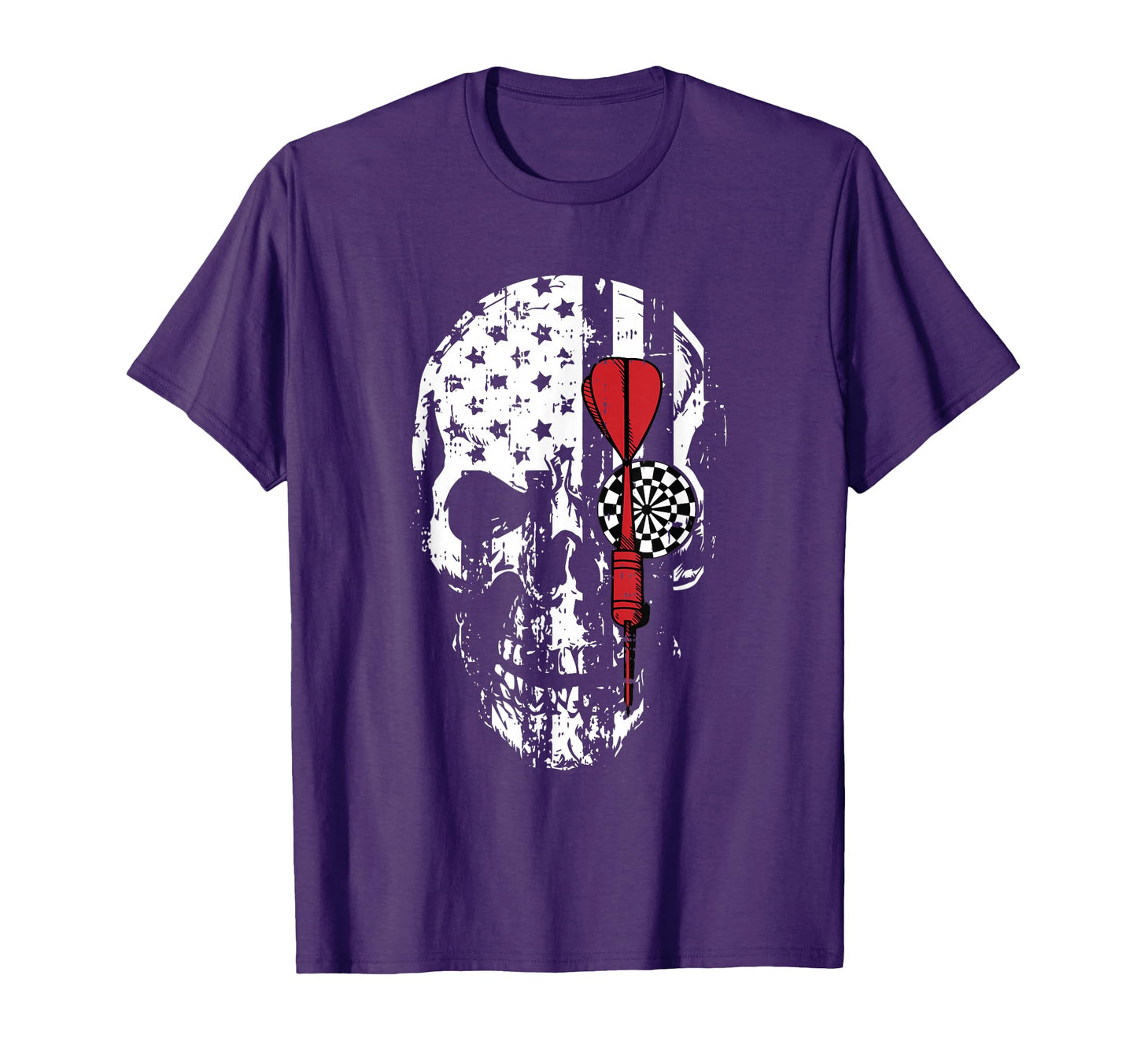 Skull American Flag Darts Board T-Shirt - Graphic Print for Adults - T-Shirt, Sweatshirt, Hoodie