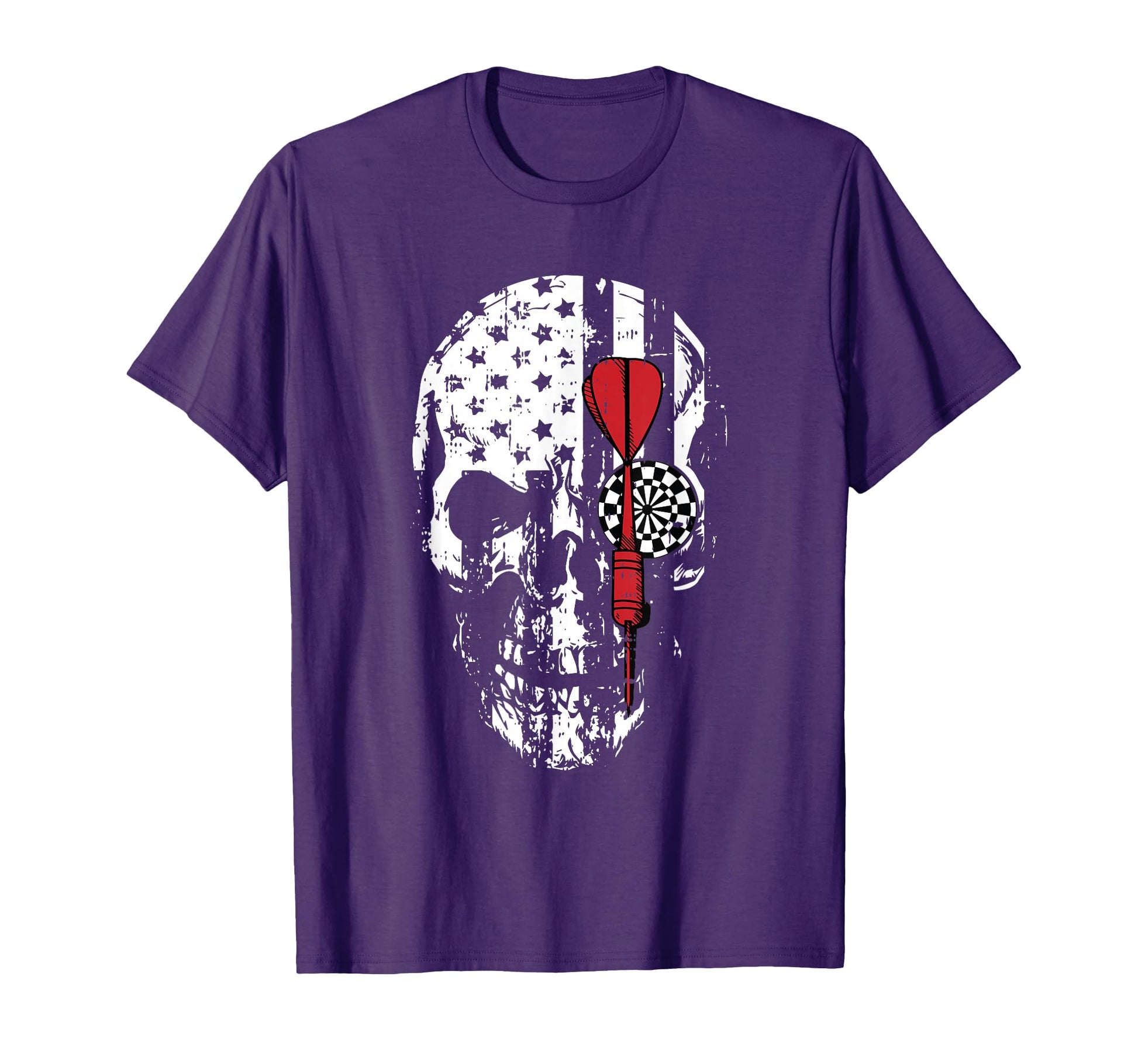 Skull American Flag Darts Board T-Shirt - Graphic Print for Adults - T-Shirt, Sweatshirt, Hoodie