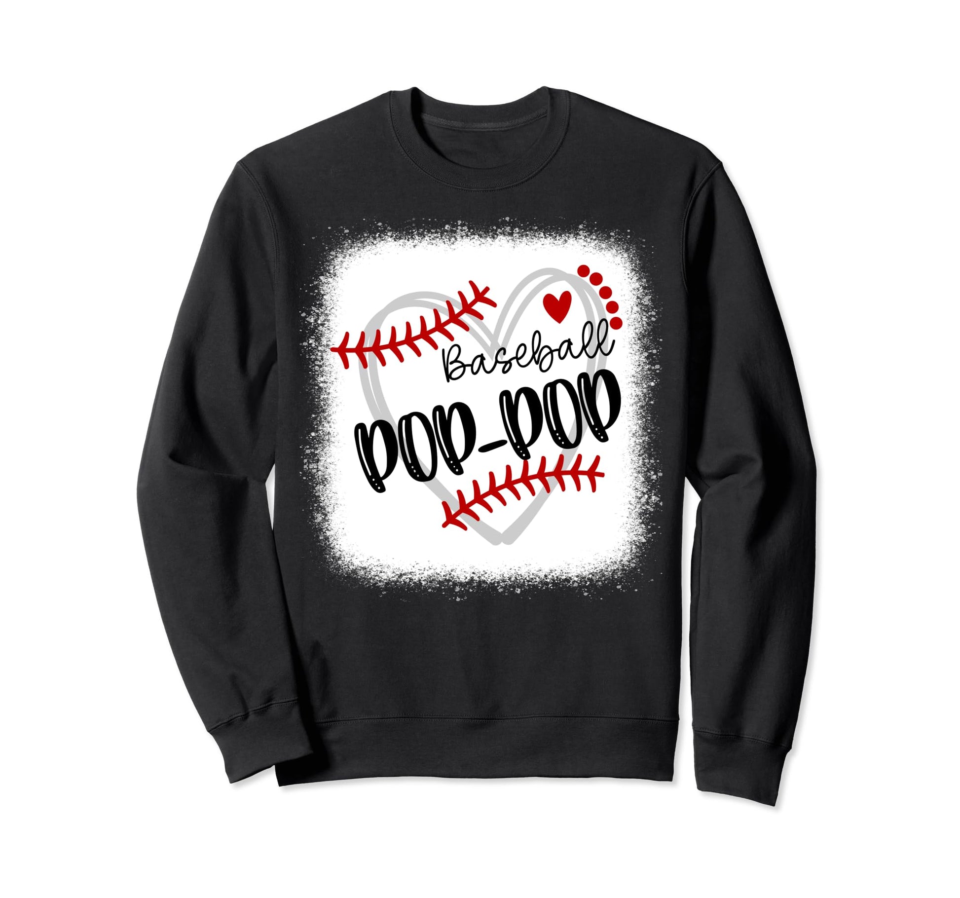 Personalized Baseball Heart Pop Pop Sweatshirt - Aesthetic Graphic Unisex - T-Shirt, Sweatshirt, Hoodie