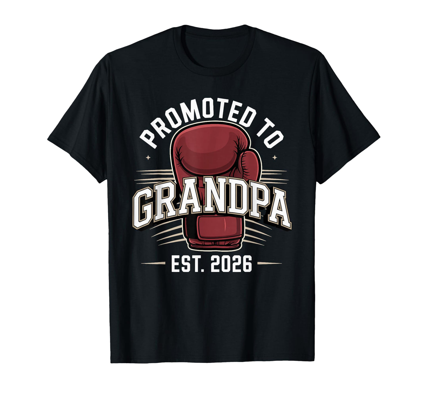Promoted To Grandpa Est 2026 Boxing Theme T-Shirt - Minimalist Print Unisex - T-Shirt, Sweatshirt, Hoodie