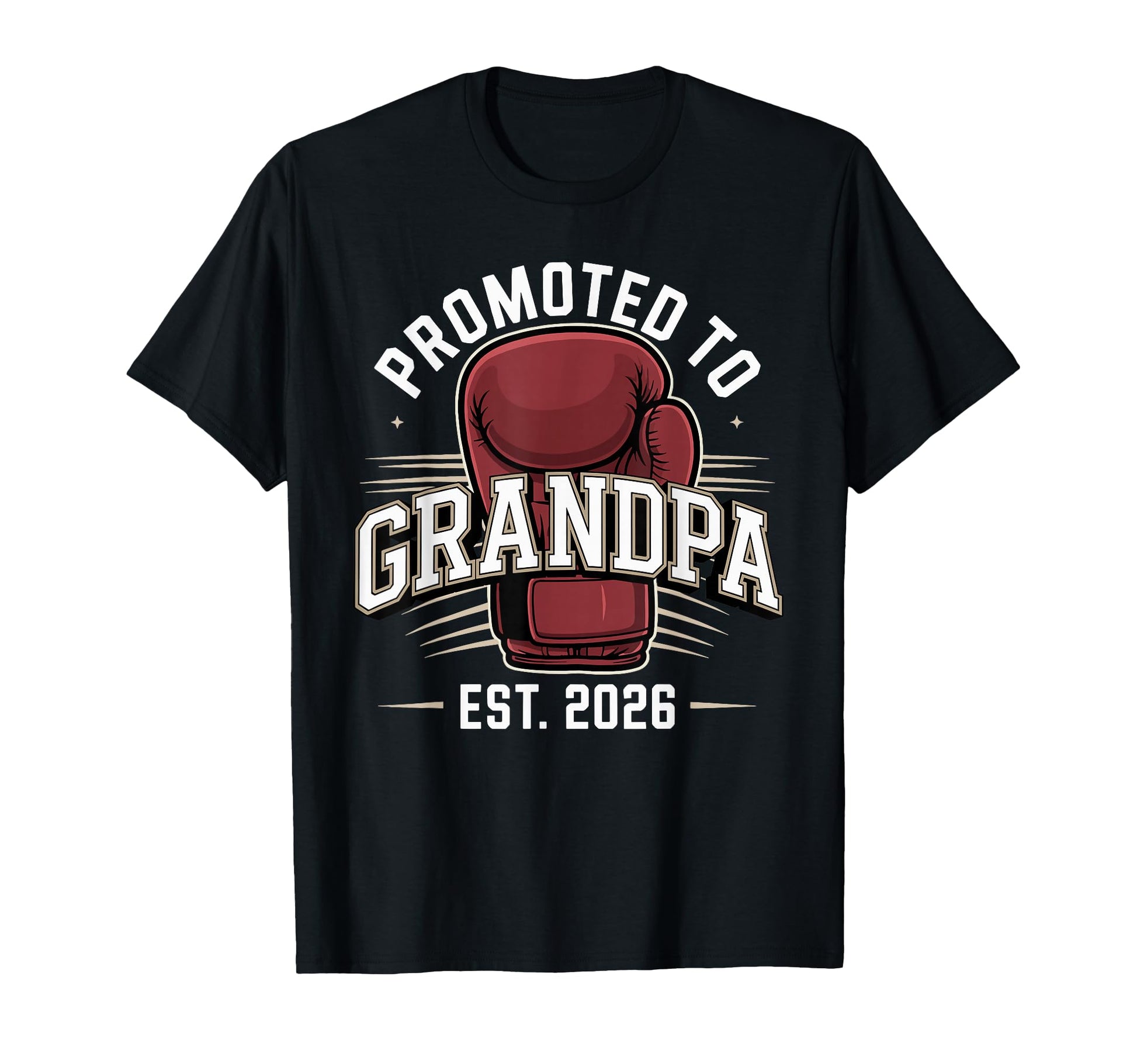Promoted To Grandpa Est 2026 Boxing Theme T-Shirt - Minimalist Print Unisex - T-Shirt, Sweatshirt, Hoodie