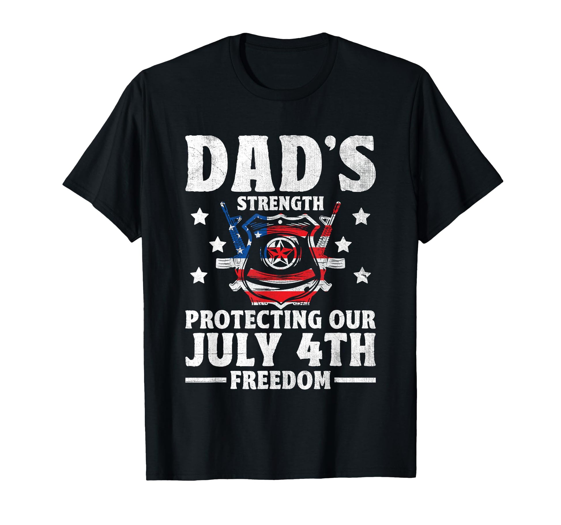 Funny Police Dad 4Th July American T-Shirt - Fun Novelty Design for Adults - T-Shirt, Sweatshirt, Hoodie