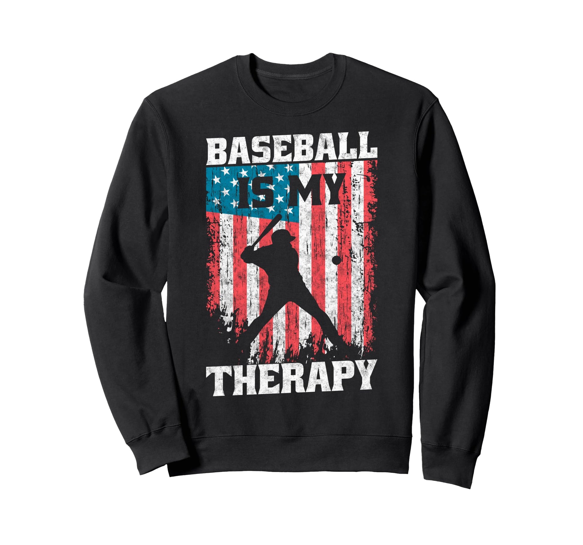 Baseball Us Flag Baseball Is My Sweatshirt - Custom Art Print for Adults - T-Shirt, Sweatshirt, Hoodie