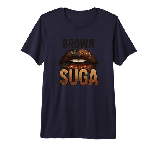 Brown Suga Glam Lip Art Cosmic T-Shirt - Unique Graphic Men Women - T-Shirt, Sweatshirt, Hoodie