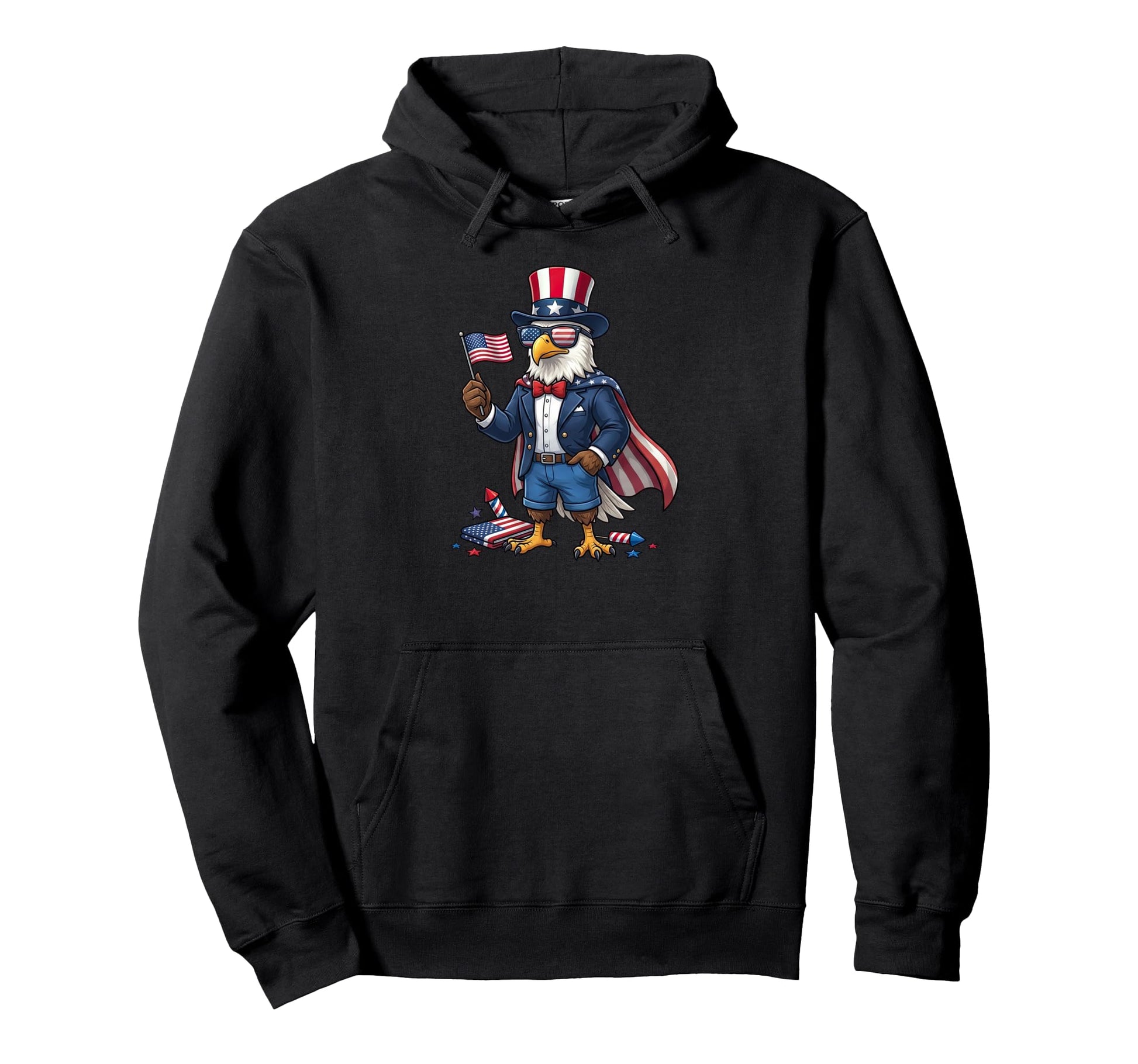 Funny Eagle American Usa Flag Hoodie - Custom Art Print for Adults - T-Shirt, Sweatshirt, Hoodie