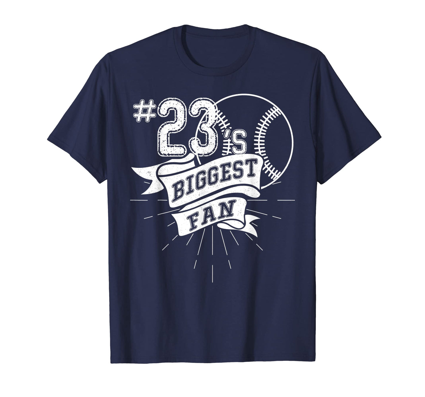 Biggest Fan Baseball Player Number 23 T-Shirt - Minimalist Print Men Women - T-Shirt, Sweatshirt, Hoodie