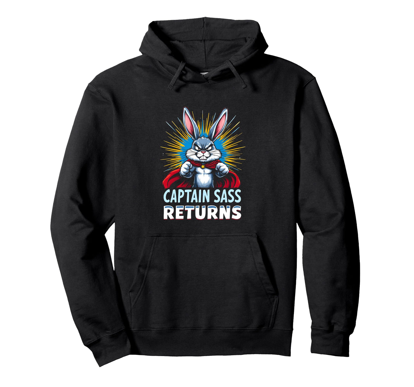Grumpy Bunny Comic Nerds Superhero Hoodie - Custom Art Print for Adults - T-Shirt, Sweatshirt, Hoodie