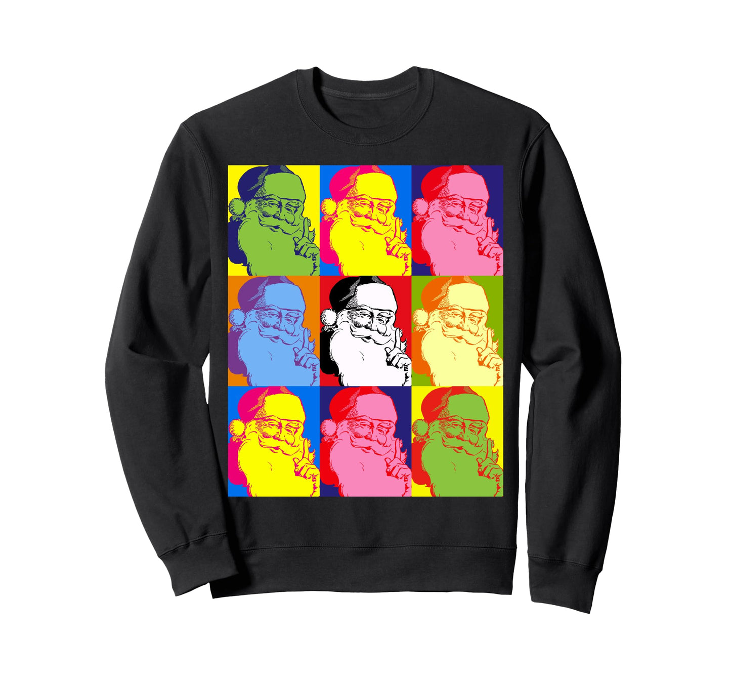 Funny Pop Art Santa Sweatshirt - Aesthetic Graphic for Adults - T-Shirt, Sweatshirt, Hoodie