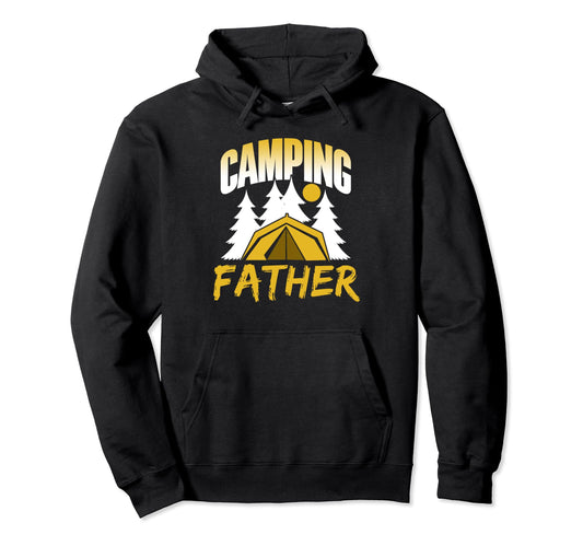 Camping Father Camper Camp Campfire Hoodie - Minimalist Print for Adults - T-Shirt, Sweatshirt, Hoodie