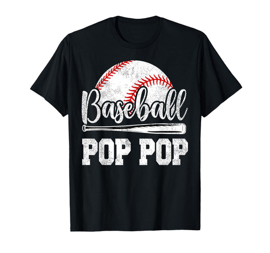 Baseball Pop Pop Baseball Player Game T-Shirt - Minimalist Print Unisex - T-Shirt, Sweatshirt, Hoodie