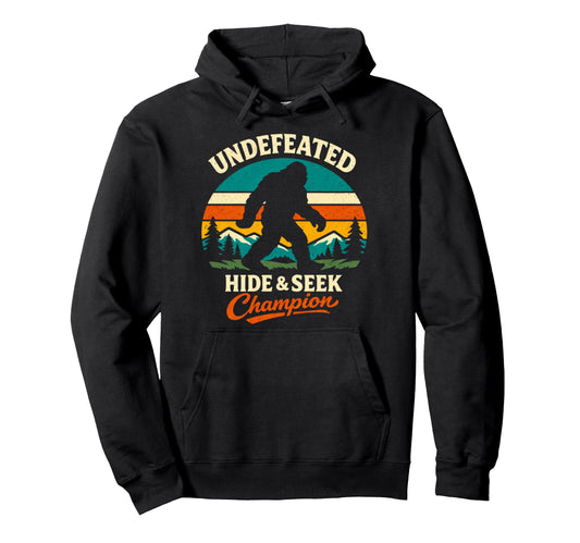 Bigfoot Hide And Seek Champion Funny Hoodie - Streetwear Style Unisex - T-Shirt, Sweatshirt, Hoodie