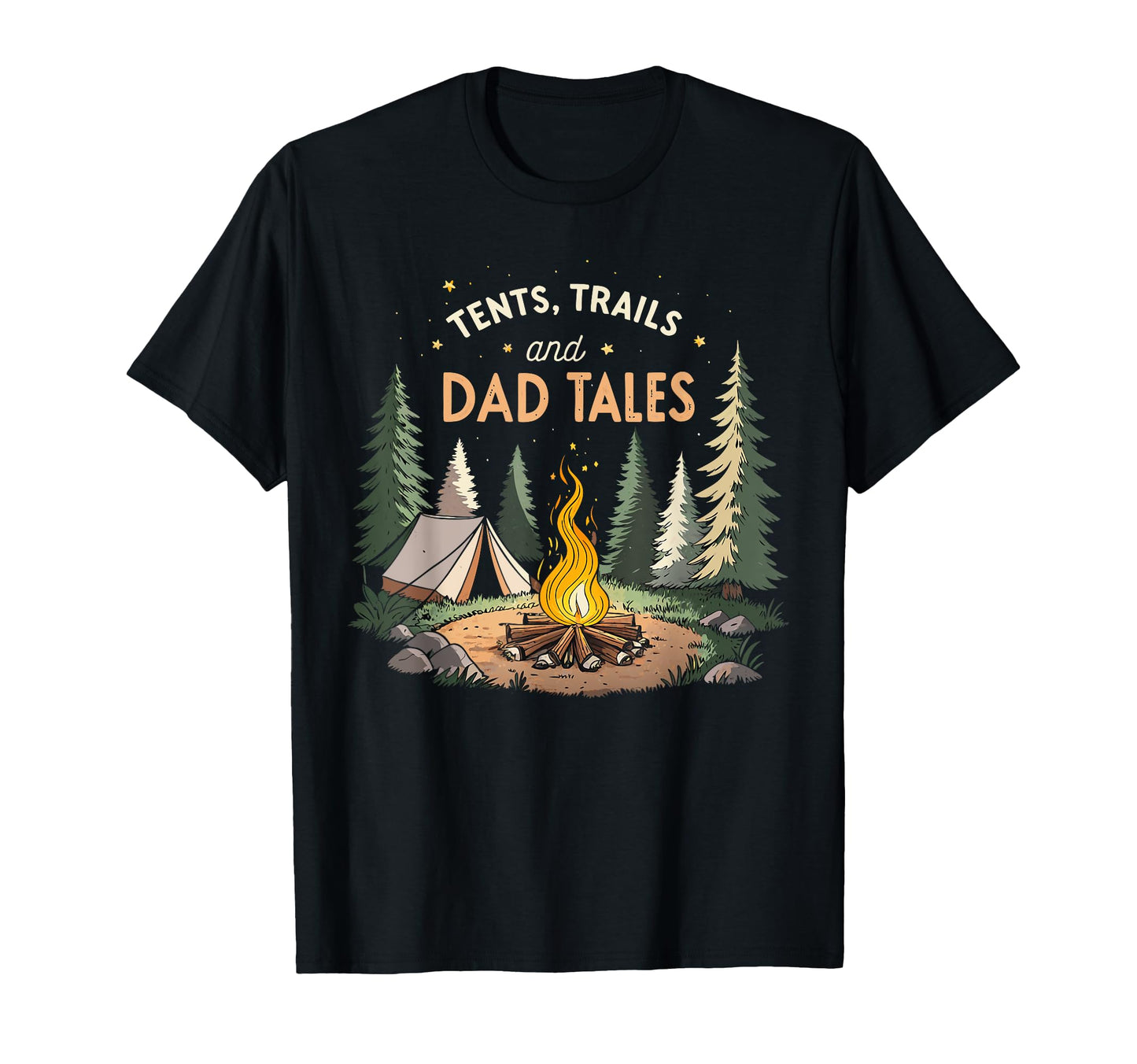 Tents Trails And Dad Tales Hiking Fathers Hoodie - Graphic Print Men Women - T-Shirt, Sweatshirt, Hoodie