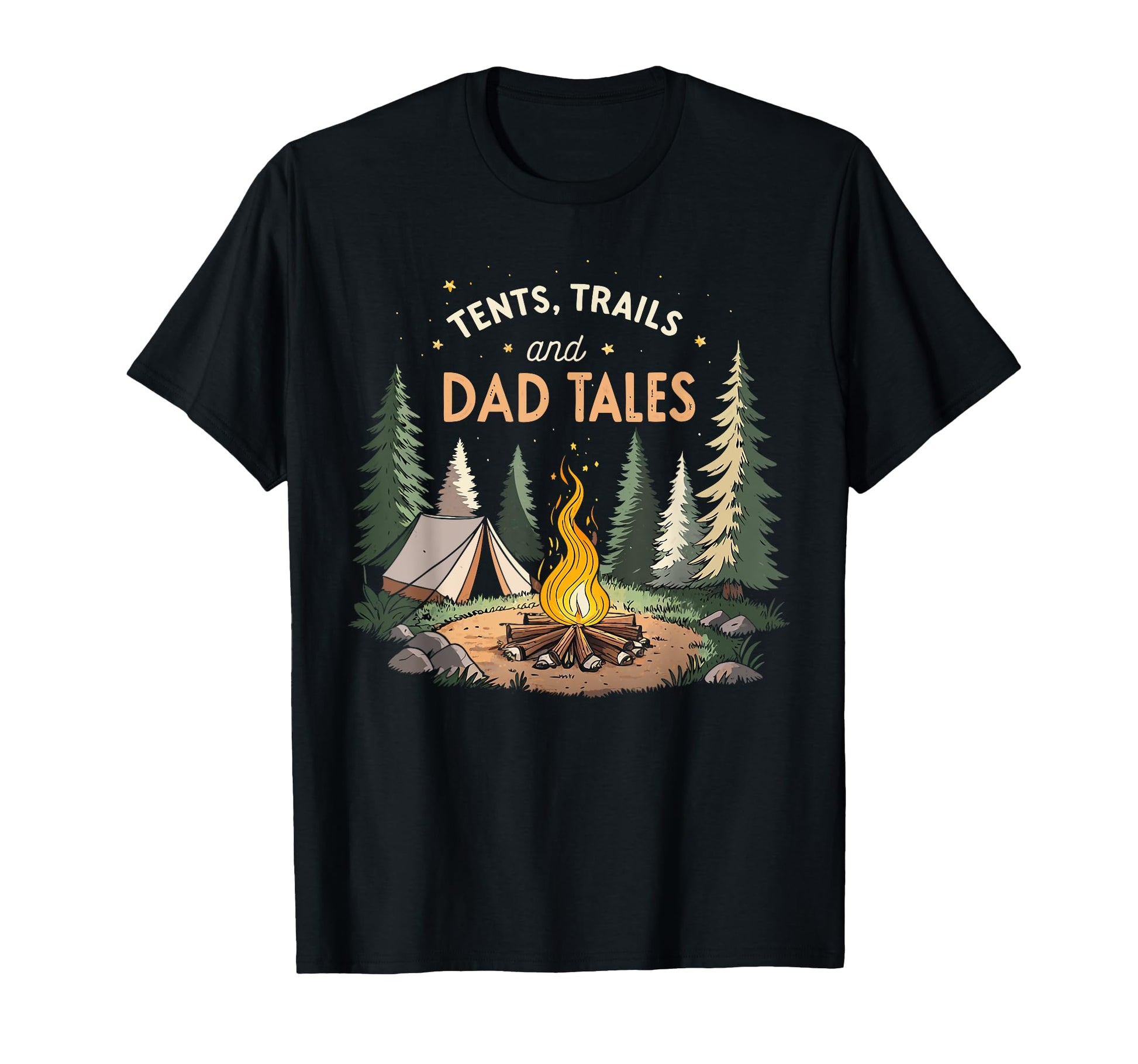 Tents Trails And Dad Tales Hiking Fathers Hoodie - Graphic Print Men Women - T-Shirt, Sweatshirt, Hoodie