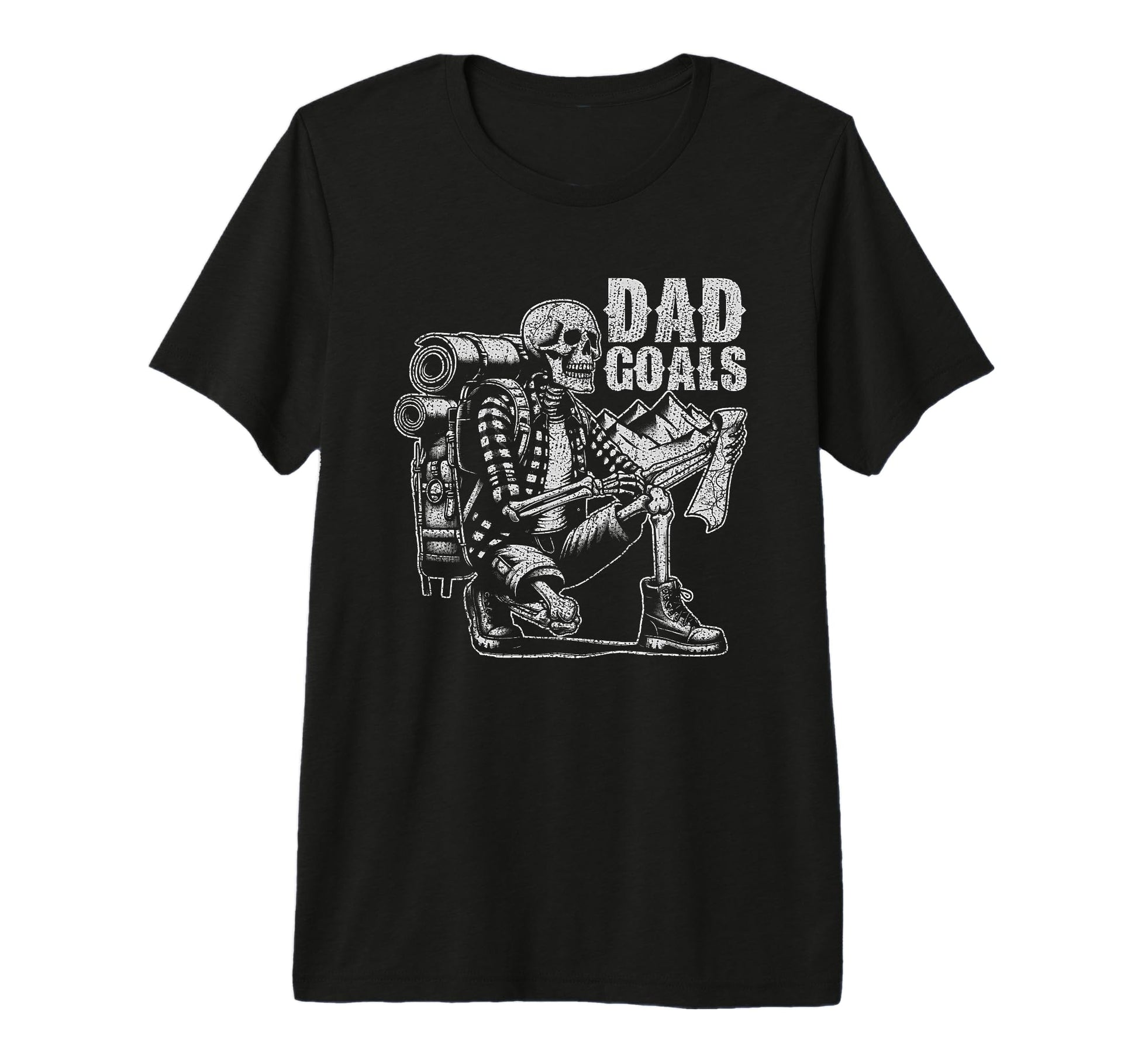 Mens Dad Goals Distressed Hiking T-Shirt - Casual Everyday Wear for Adults - T-Shirt, Sweatshirt, Hoodie