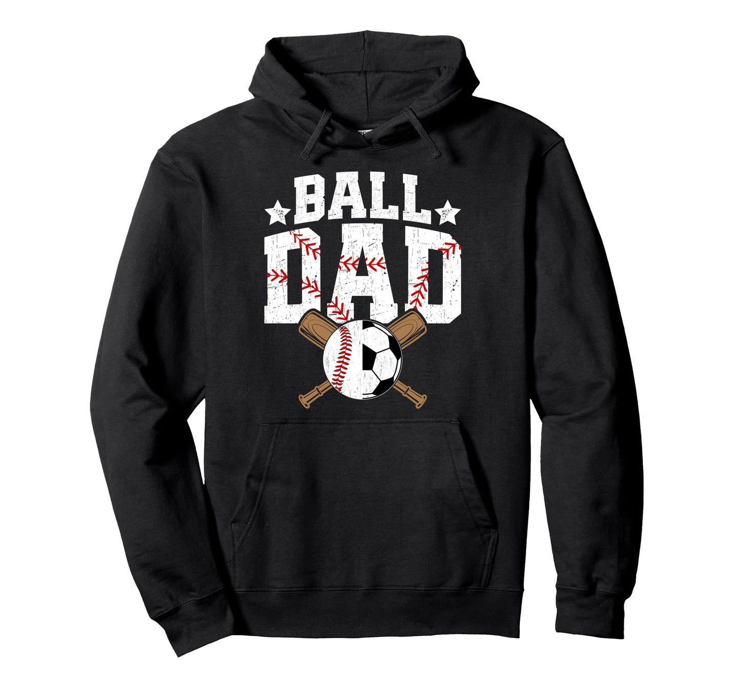 Ball Dad Baseball Soccer Dad Soccer Hoodie - Fun Novelty Design for Adults - T-Shirt, Sweatshirt, Hoodie