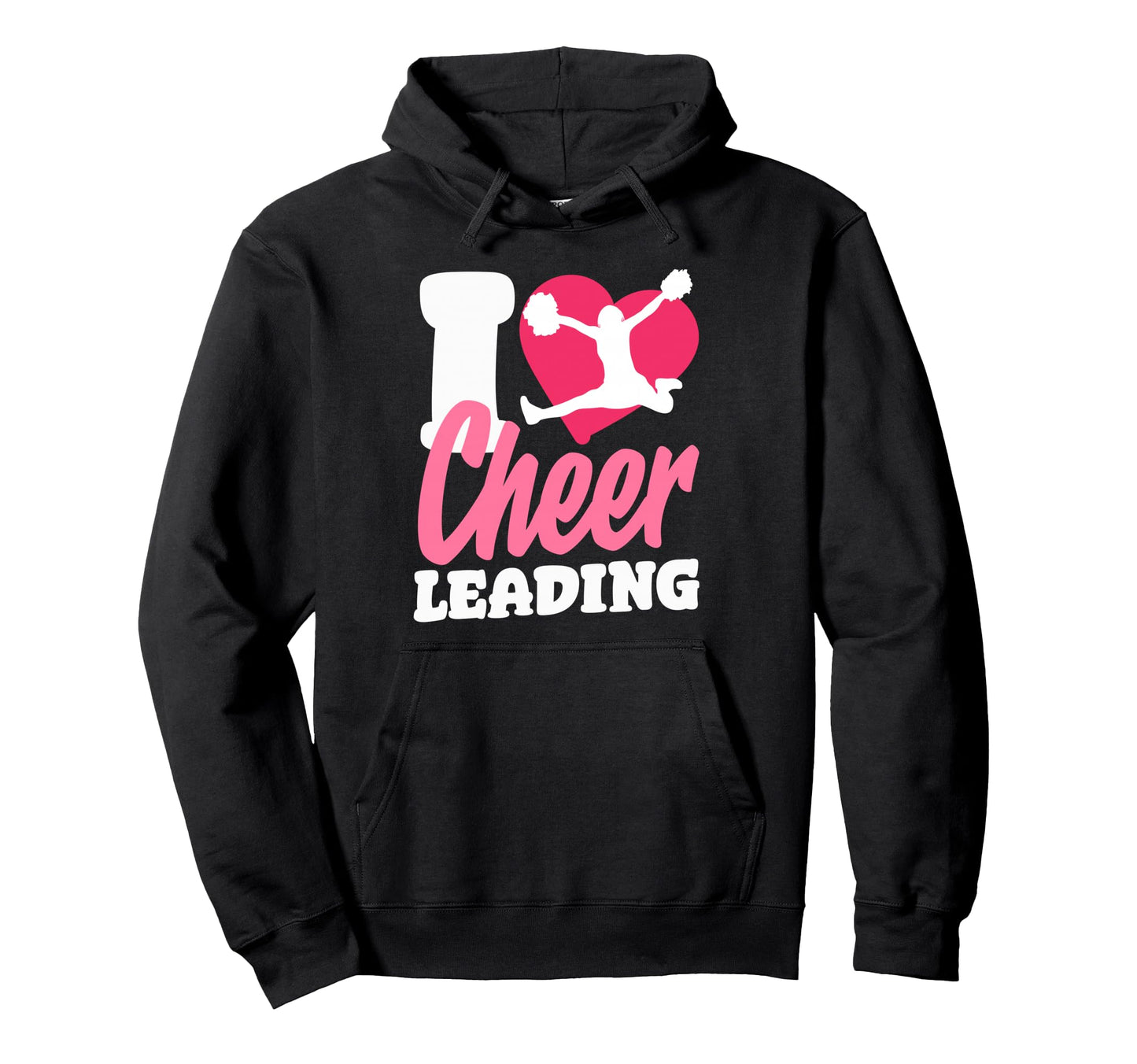 Cheer Cheerleading Heart I Love Hoodie - Trendy Graphic for Adults - T-Shirt, Sweatshirt, Hoodie