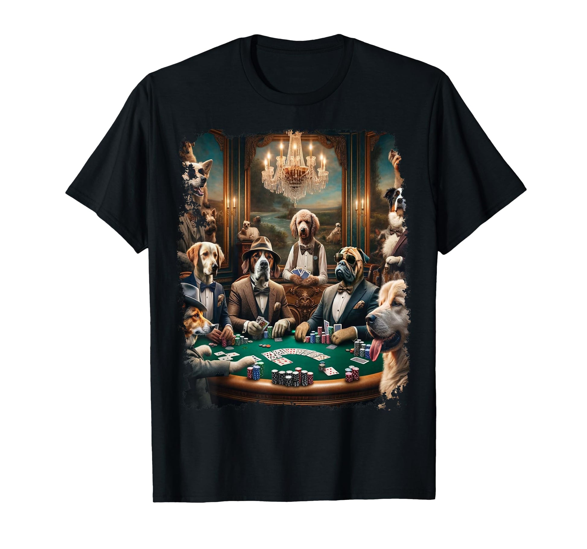 Playing Card Pop Art Gambling Dog Playing T-Shirt - Novelty Apparel Unisex - T-Shirt, Sweatshirt, Hoodie