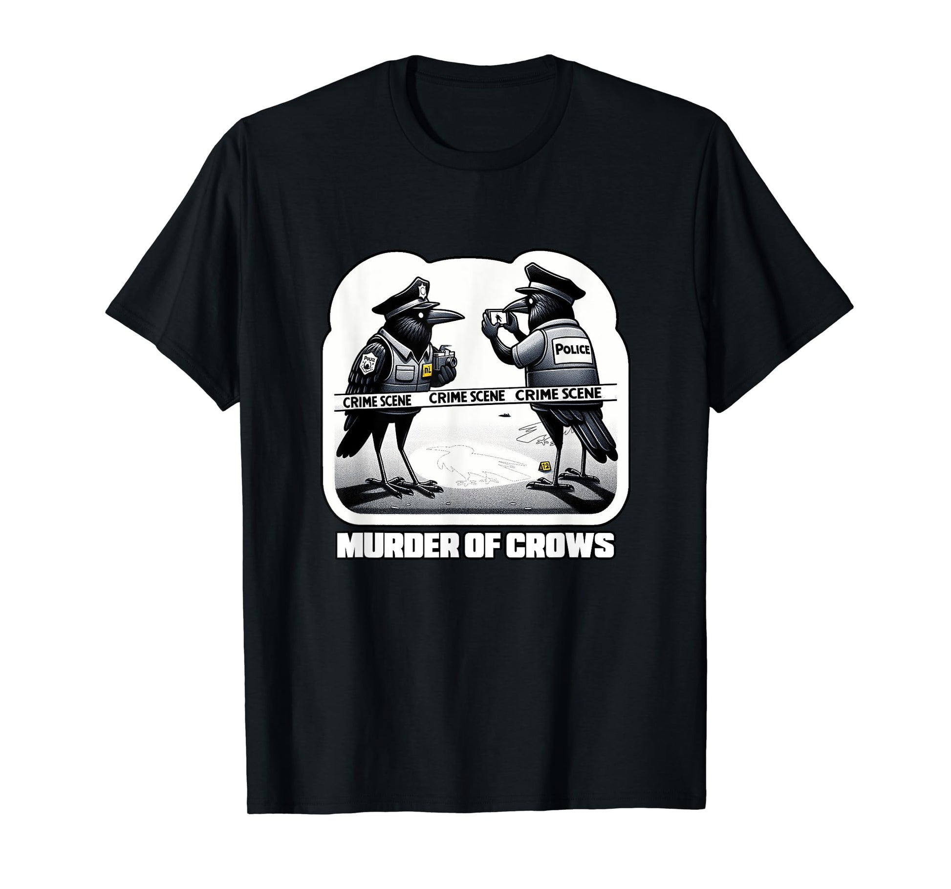 Murder Crows Raven Edgar Allen Poe T-Shirt - Fun Novelty Design Unisex - T-Shirt, Sweatshirt, Hoodie