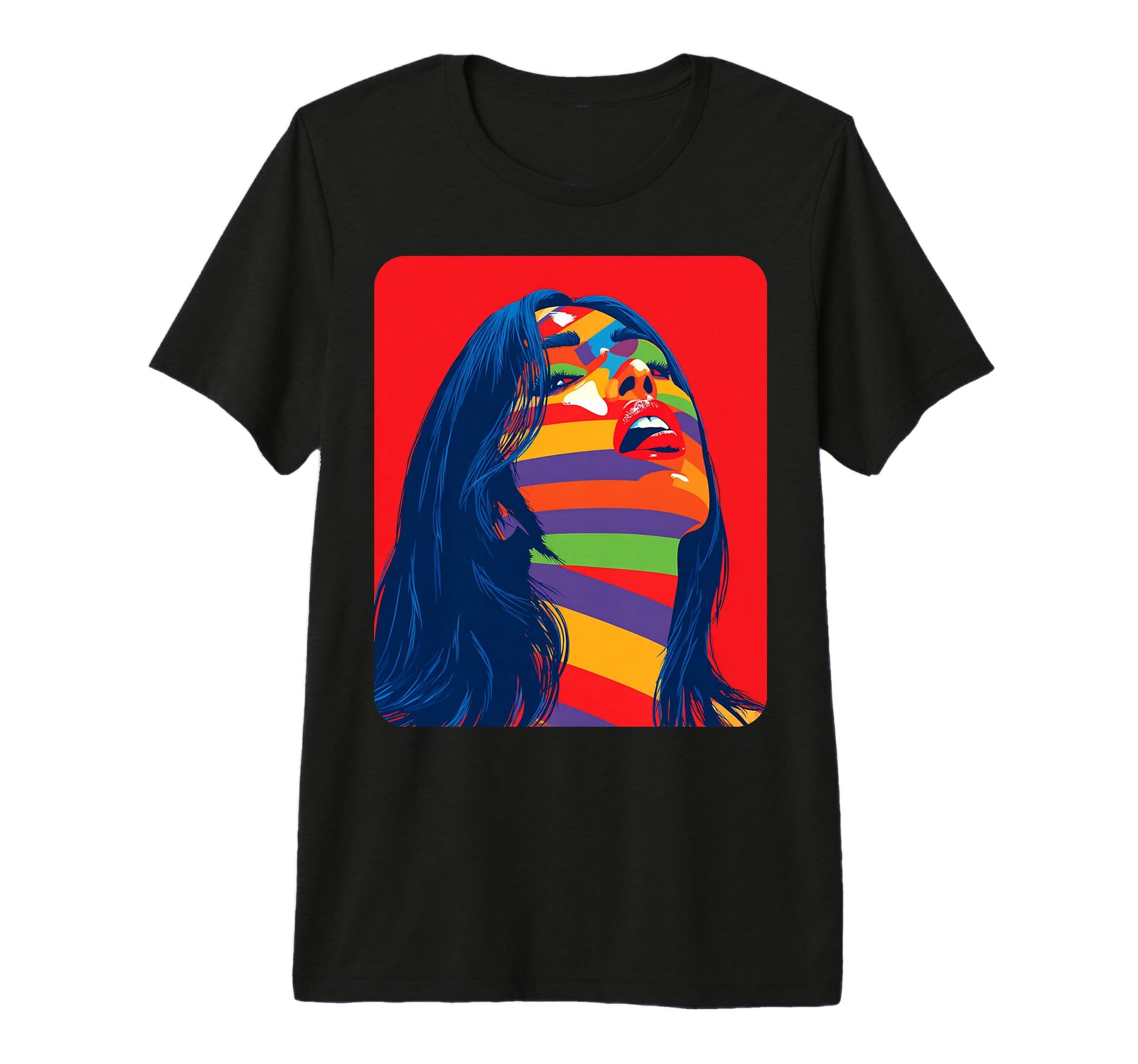 Pop Art Colorful Red Womens Tri T-Shirt - Casual Everyday Wear for Adults - T-Shirt, Sweatshirt, Hoodie