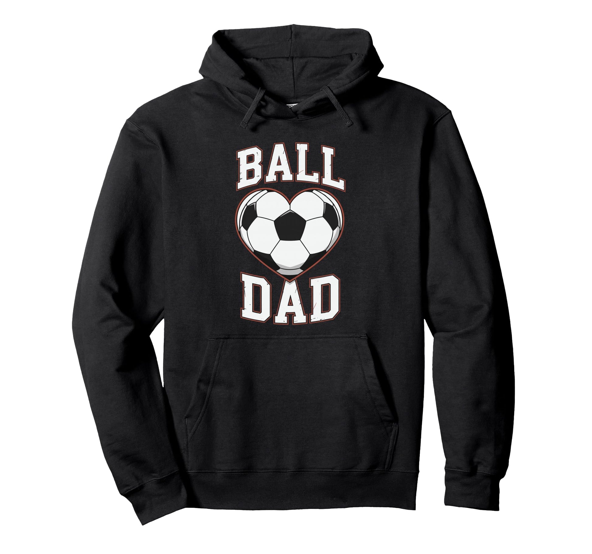 Ball Dad Heart Soccer Father Player Hoodie - Unique Graphic for Adults - T-Shirt, Sweatshirt, Hoodie