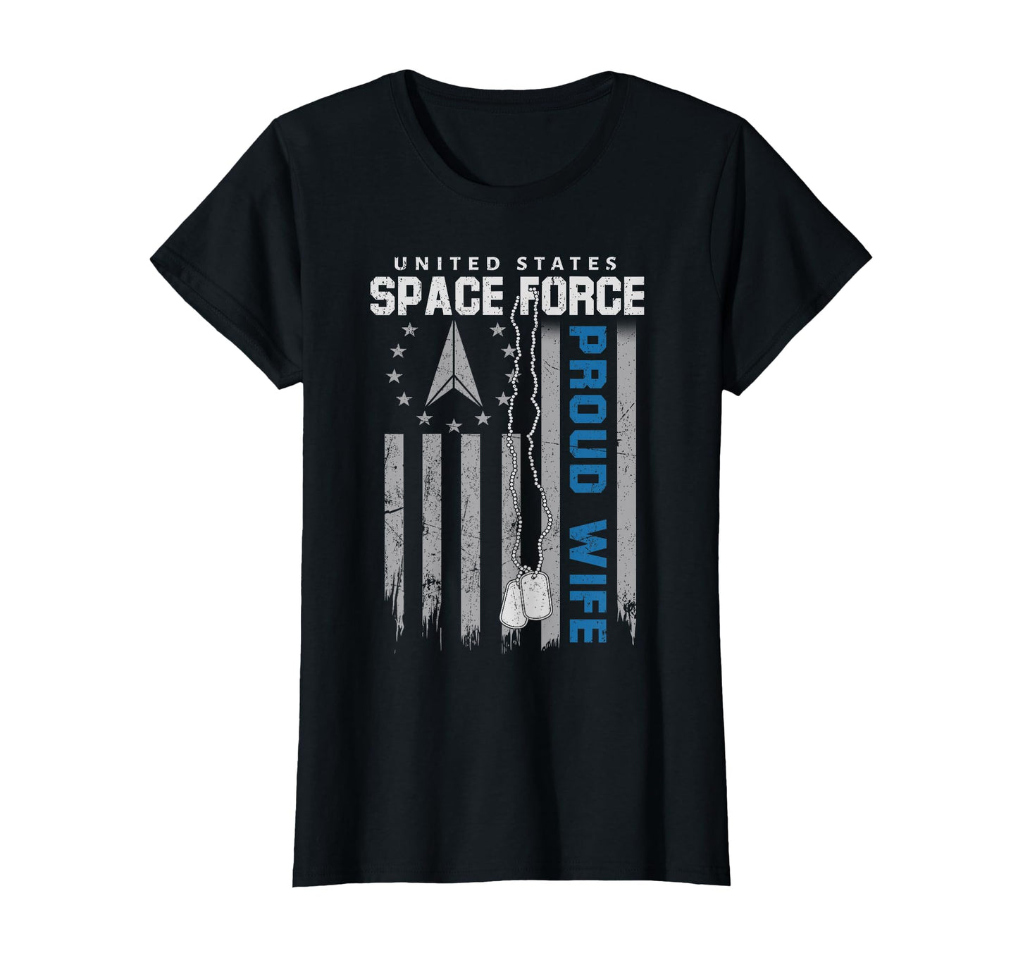 Proud Wife Us Space Force Flag Usa Family T-Shirt - Graphic Print Unisex - T-Shirt, Sweatshirt, Hoodie