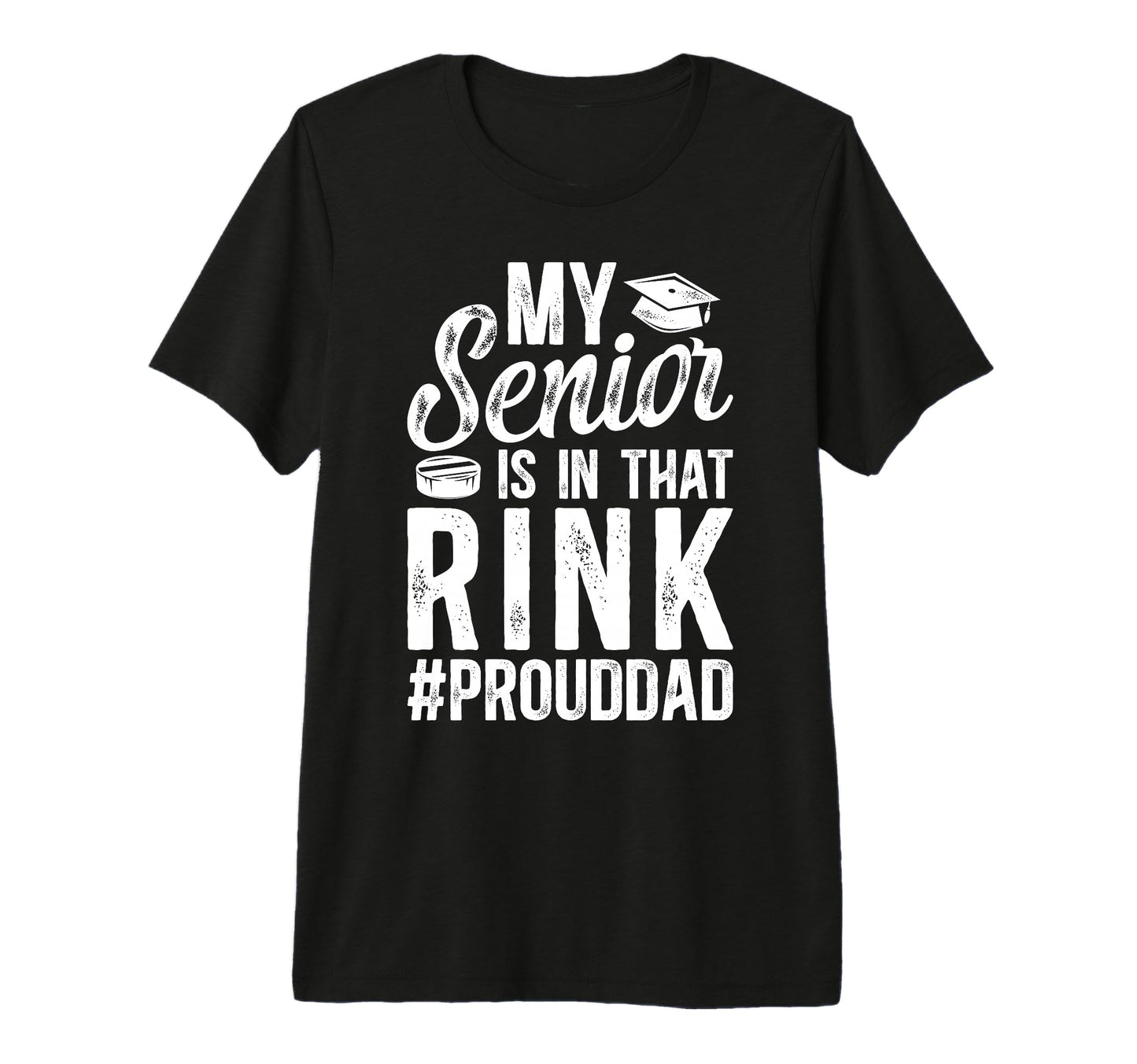 Mens Proud Hockey Senior Dad Ice T-Shirt - Fun Novelty Design Men Women - T-Shirt, Sweatshirt, Hoodie