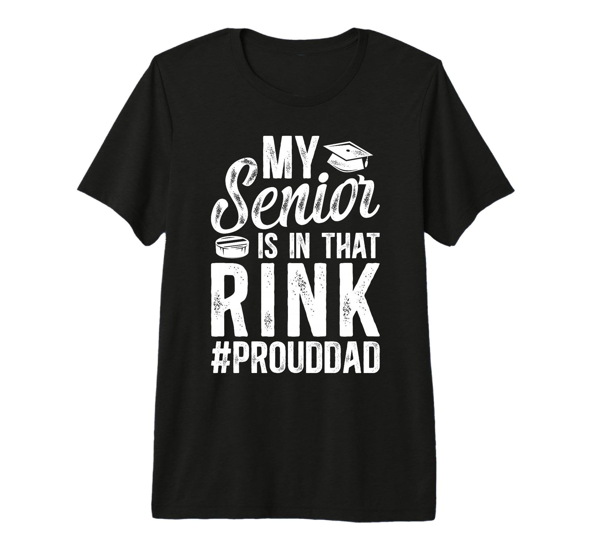 Mens Proud Hockey Senior Dad Ice T-Shirt - Fun Novelty Design Men Women - T-Shirt, Sweatshirt, Hoodie