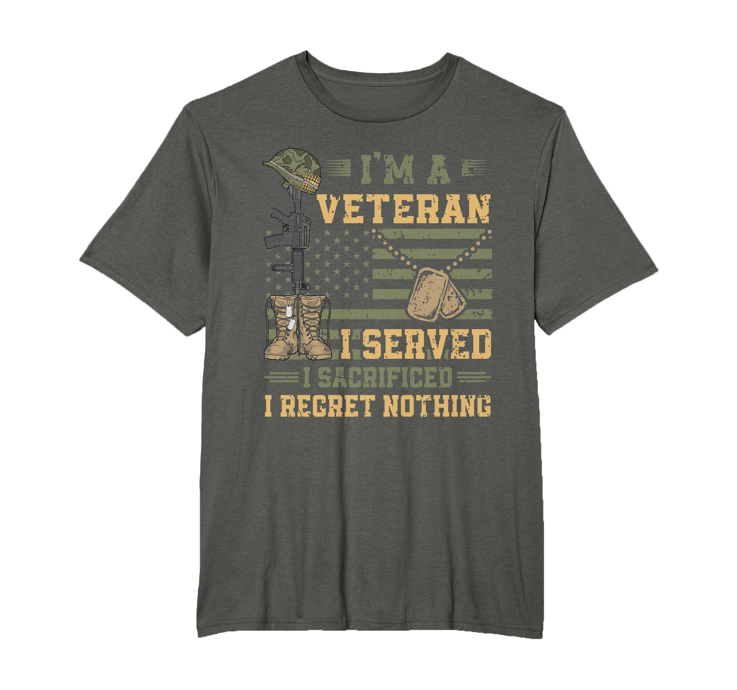 Patriotic Us Army Veteran I Served T-Shirt - Fun Novelty Design Men Women - T-Shirt, Sweatshirt, Hoodie