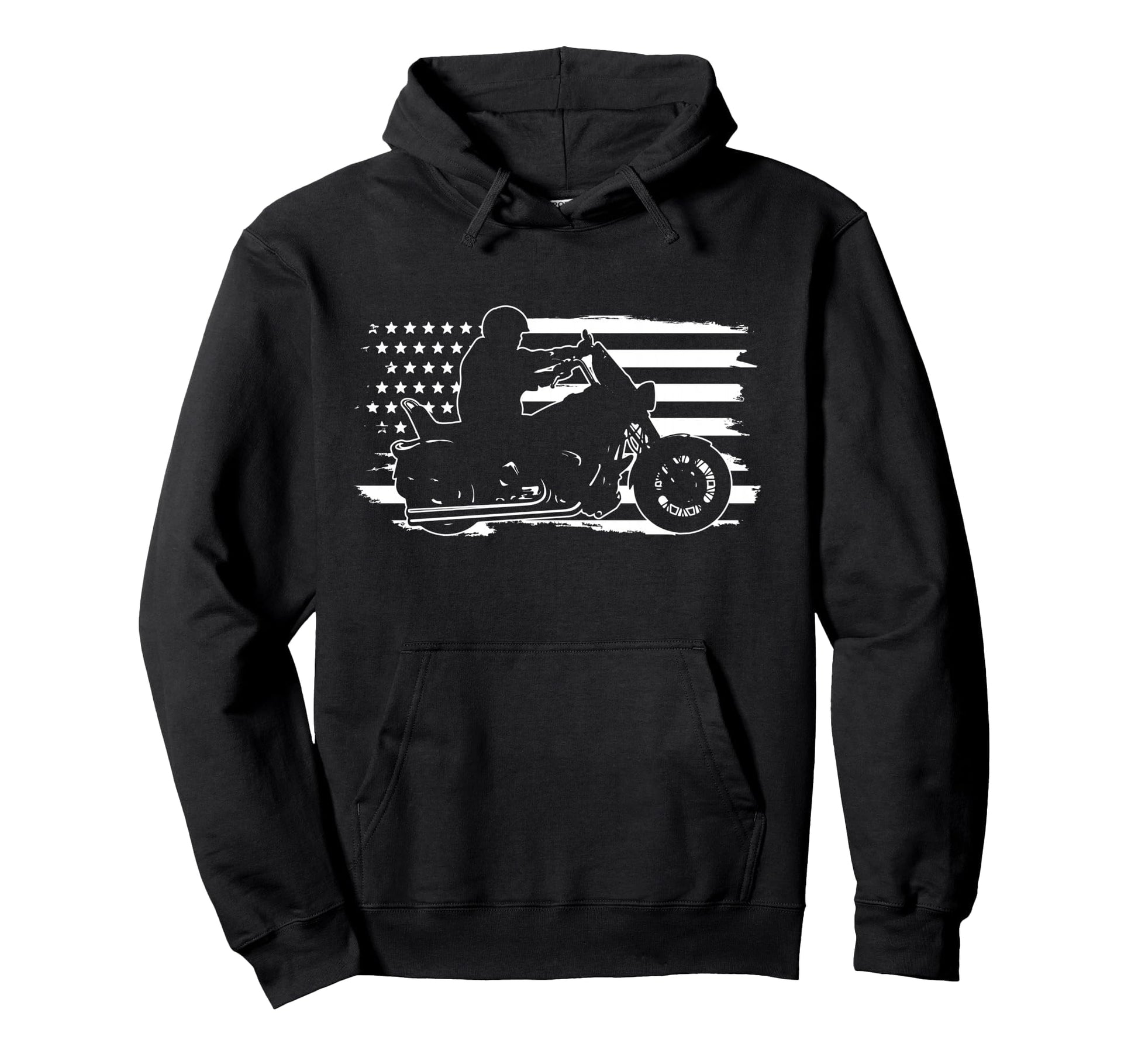 Patriotic Motorcycle American Us Hoodie - Fun Novelty Design Men Women - T-Shirt, Sweatshirt, Hoodie