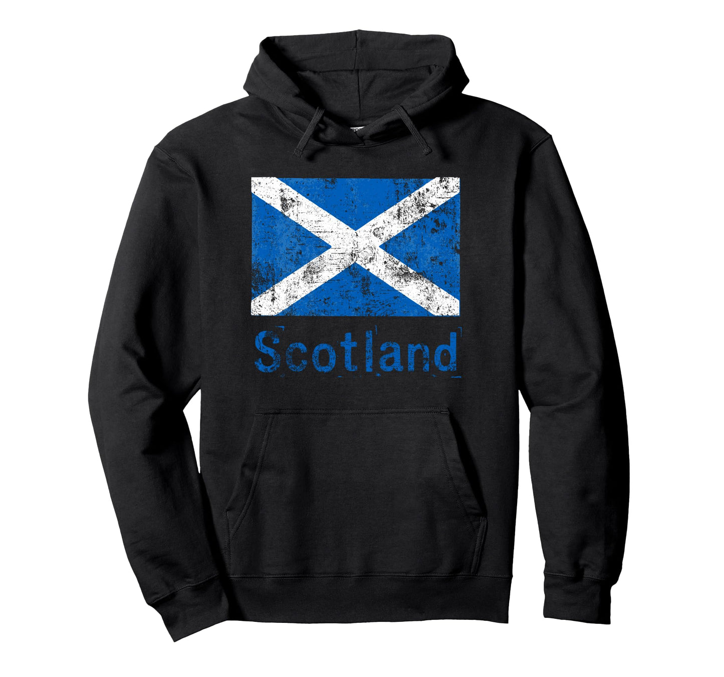 Scotland Flag Blue Lettering Hoodie - Aesthetic Graphic Men Women - T-Shirt, Sweatshirt, Hoodie