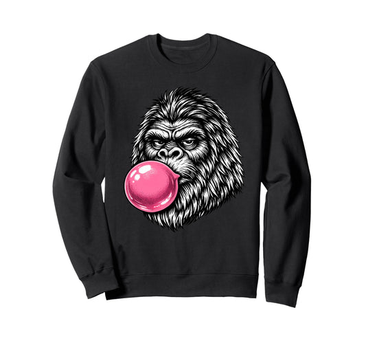 Bigfoot Bubble Gum Sasquatch Attitude Sweatshirt - Streetwear Style Unisex - T-Shirt, Sweatshirt, Hoodie