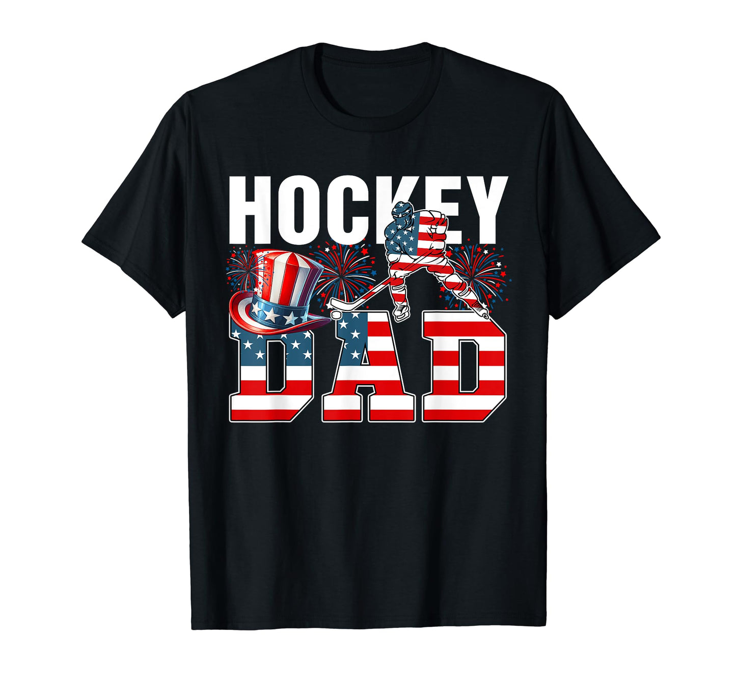Hockey Dad 4Th July Costume Player T-Shirt - Trendy Graphic for Adults - T-Shirt, Sweatshirt, Hoodie