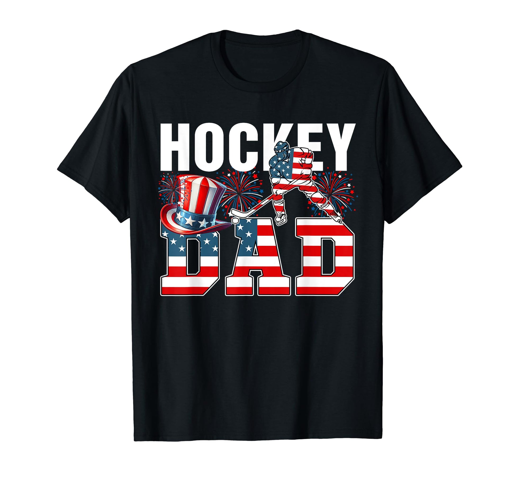 Hockey Dad 4Th July Costume Player T-Shirt - Trendy Graphic for Adults - T-Shirt, Sweatshirt, Hoodie