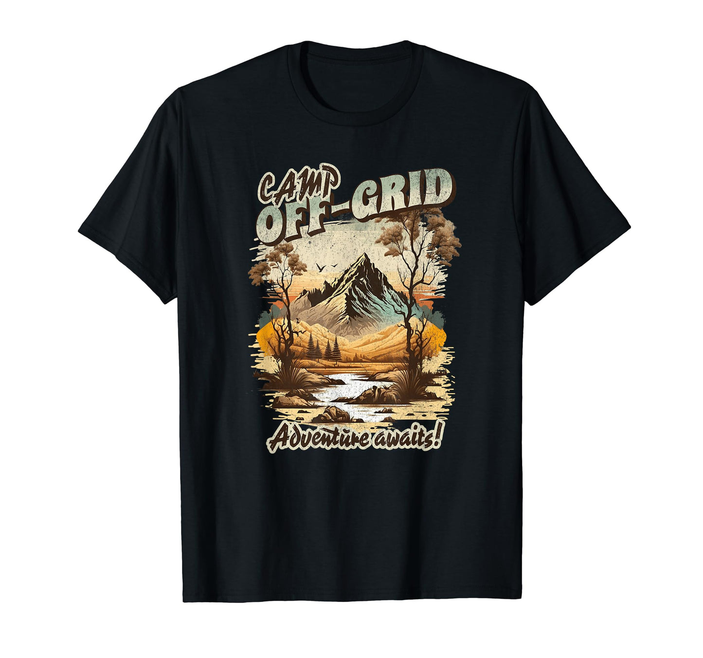 Camping Off Grid Nature Wilderness T-Shirt - Custom Art Print Men Women - T-Shirt, Sweatshirt, Hoodie