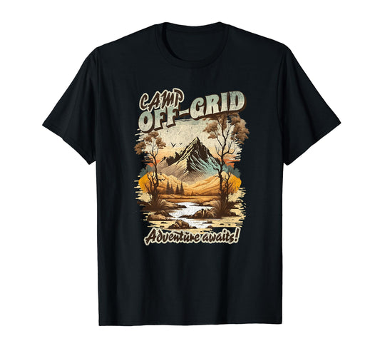Camping Off Grid Nature Wilderness T-Shirt - Custom Art Print Men Women - T-Shirt, Sweatshirt, Hoodie