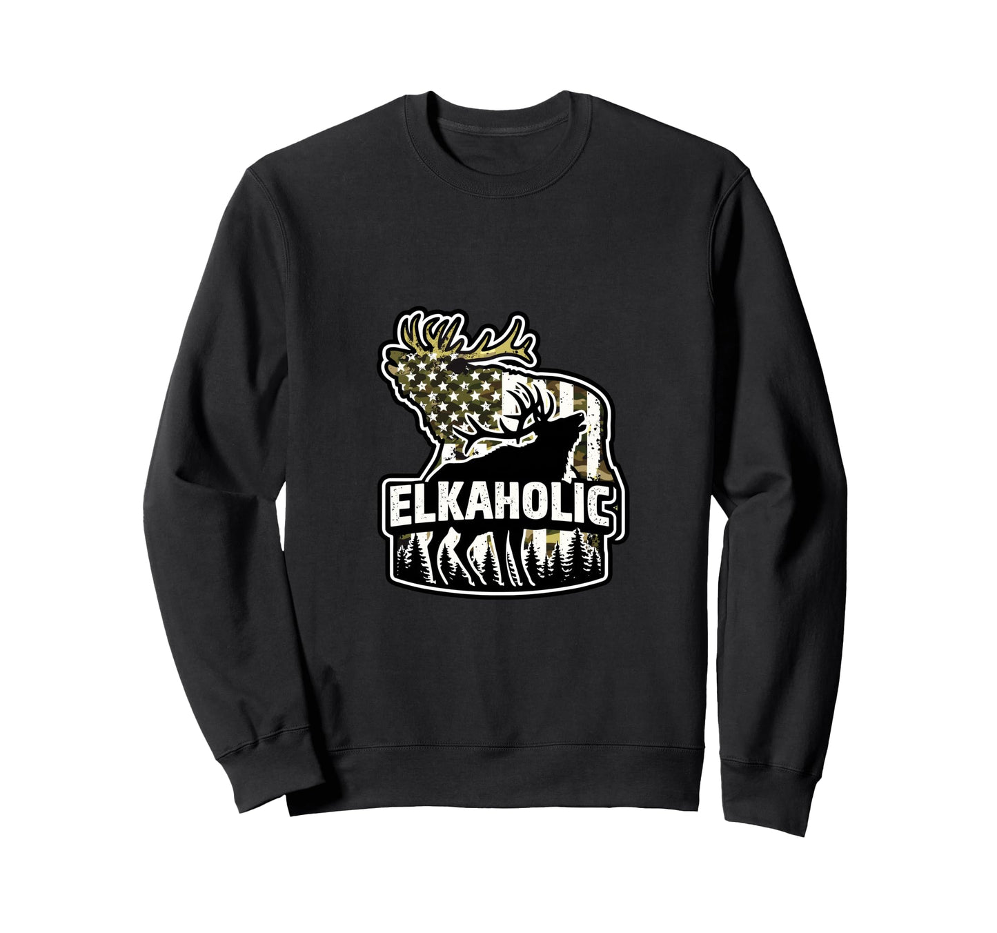 Funny Elk Hunting Elkaholic Deer Sweatshirt - Streetwear Style Men Women - T-Shirt, Sweatshirt, Hoodie