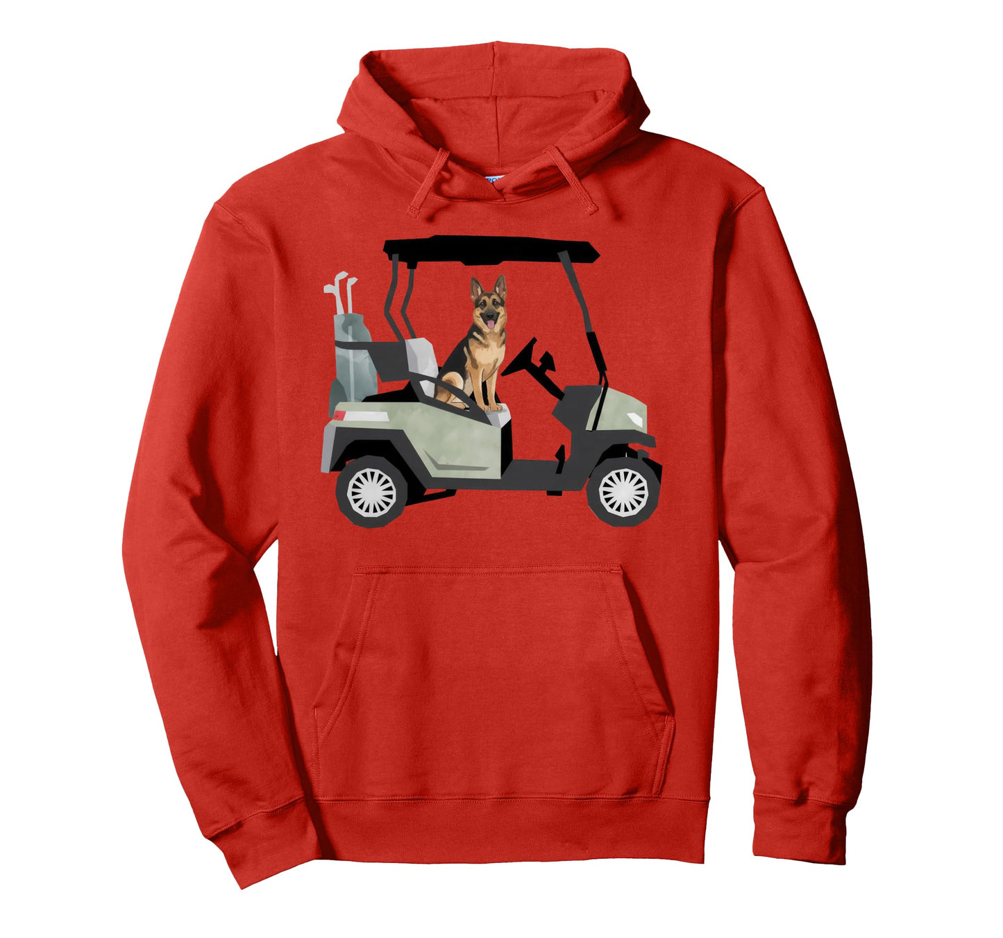 German Shepherd Dad Golf Car Golfing Hoodie - Minimalist Print Unisex - T-Shirt, Sweatshirt, Hoodie