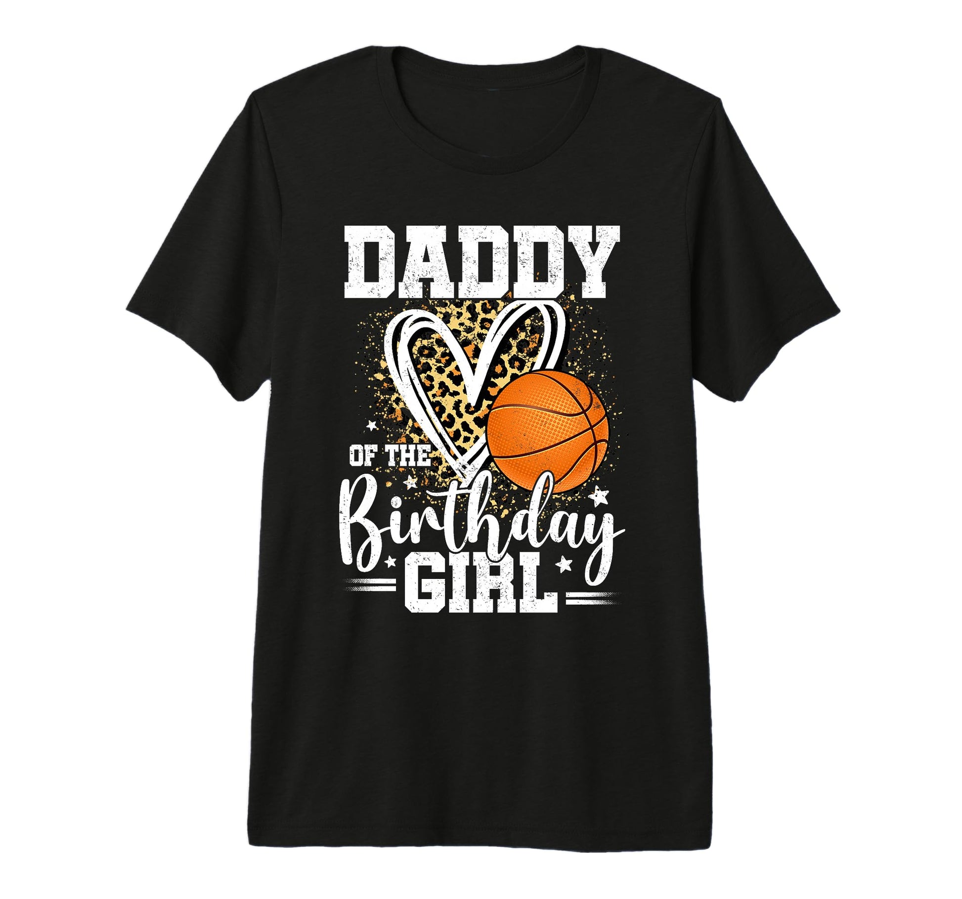 Daddy Birthday Basketball Dad Leopard T-Shirt - Trendy Graphic for Adults - T-Shirt, Sweatshirt, Hoodie
