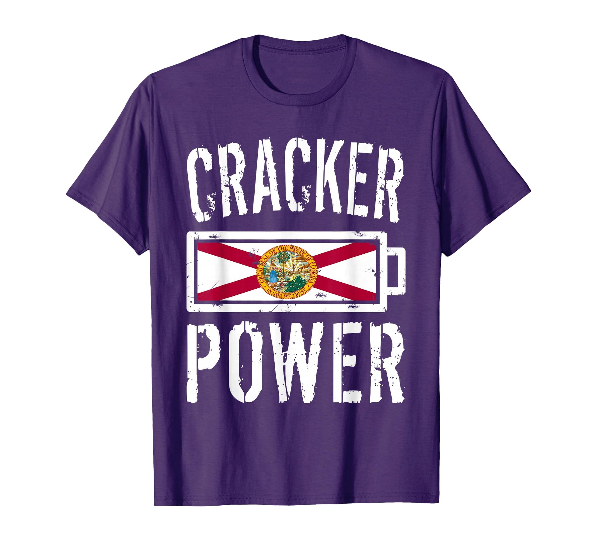 Florida Flag Cracker Power Battery T-Shirt - Custom Art Print for Adults - T-Shirt, Sweatshirt, Hoodie
