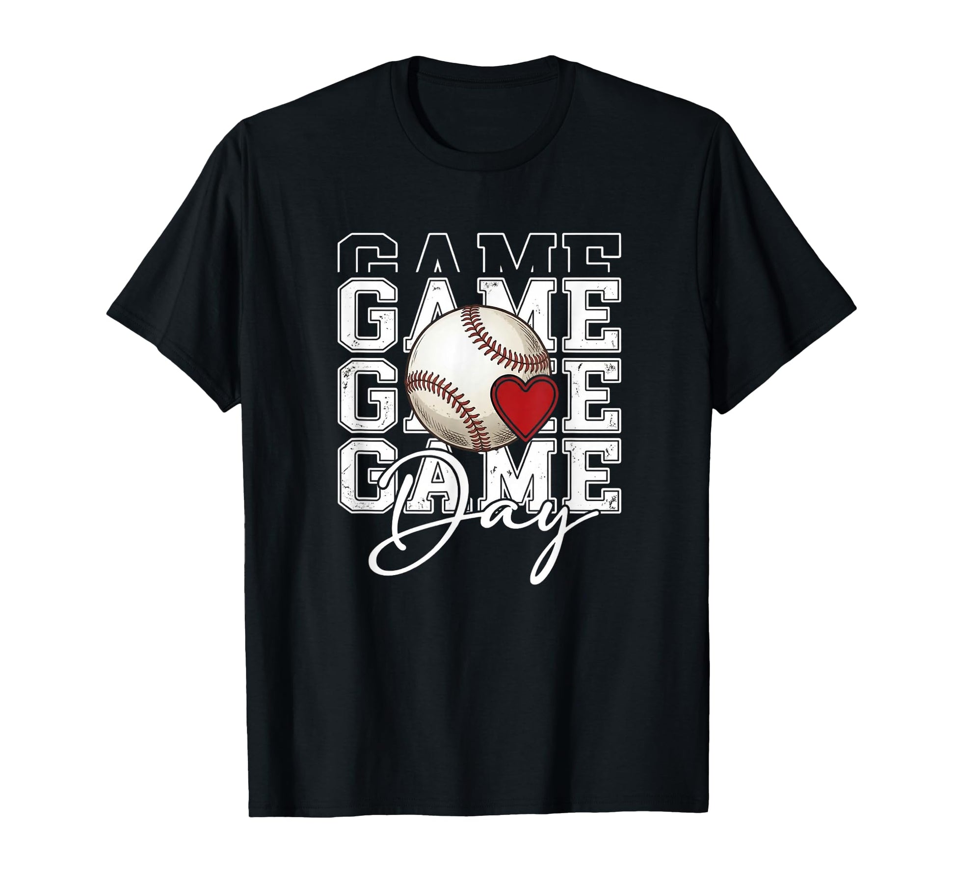 Baseball Game Day Spirit Heart T-Shirt - Custom Art Print Men Women - T-Shirt, Sweatshirt, Hoodie