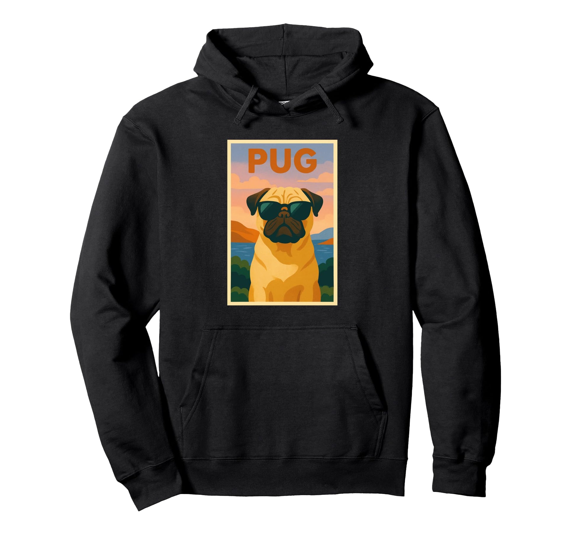 Pug Art Minimalist Pop Art Pug Hoodie - Graphic Print Unisex - T-Shirt, Sweatshirt, Hoodie