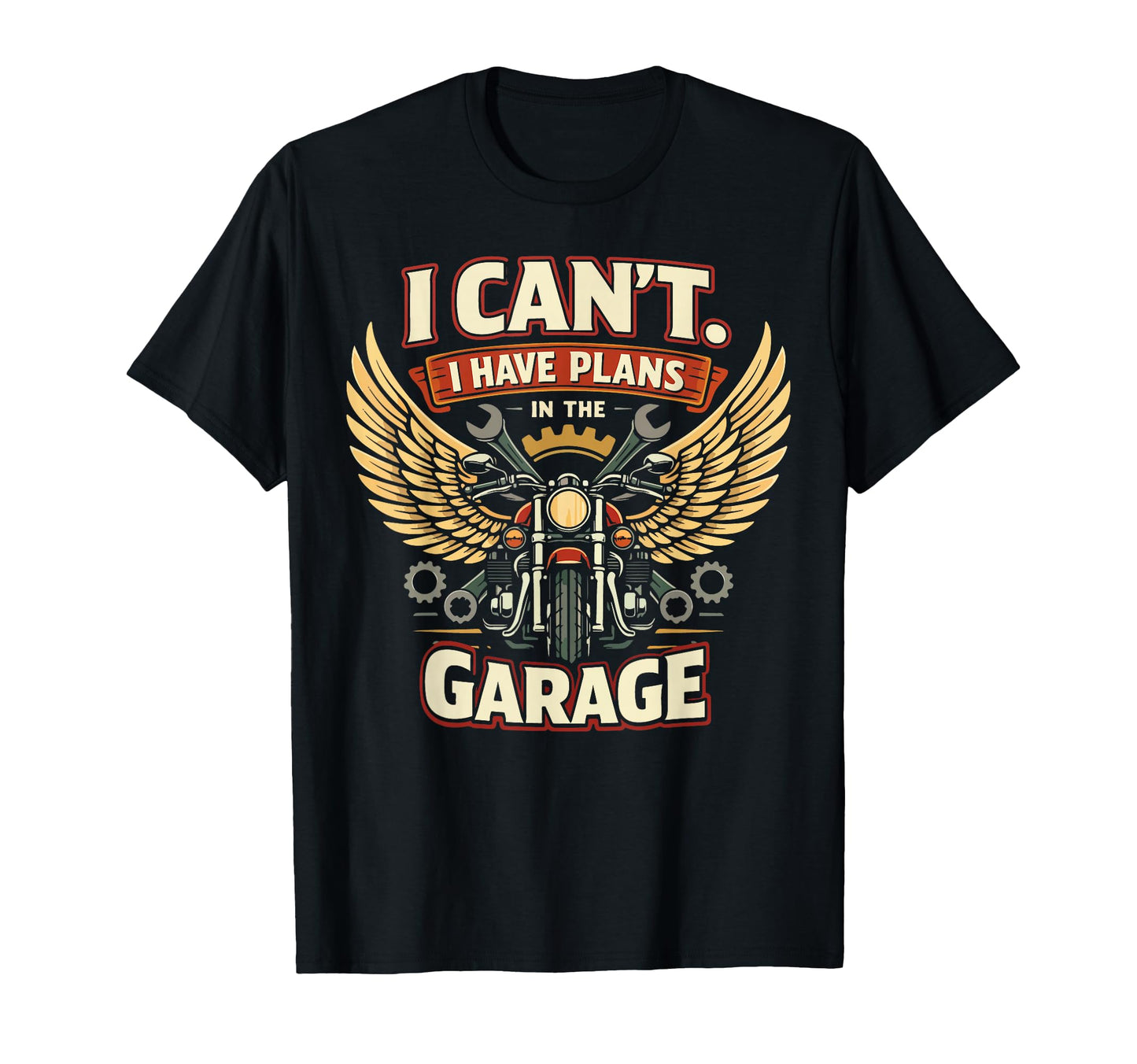 Motorcycle Biker I Cant I Have Plans T-Shirt - Minimalist Print for Adults - T-Shirt, Sweatshirt, Hoodie